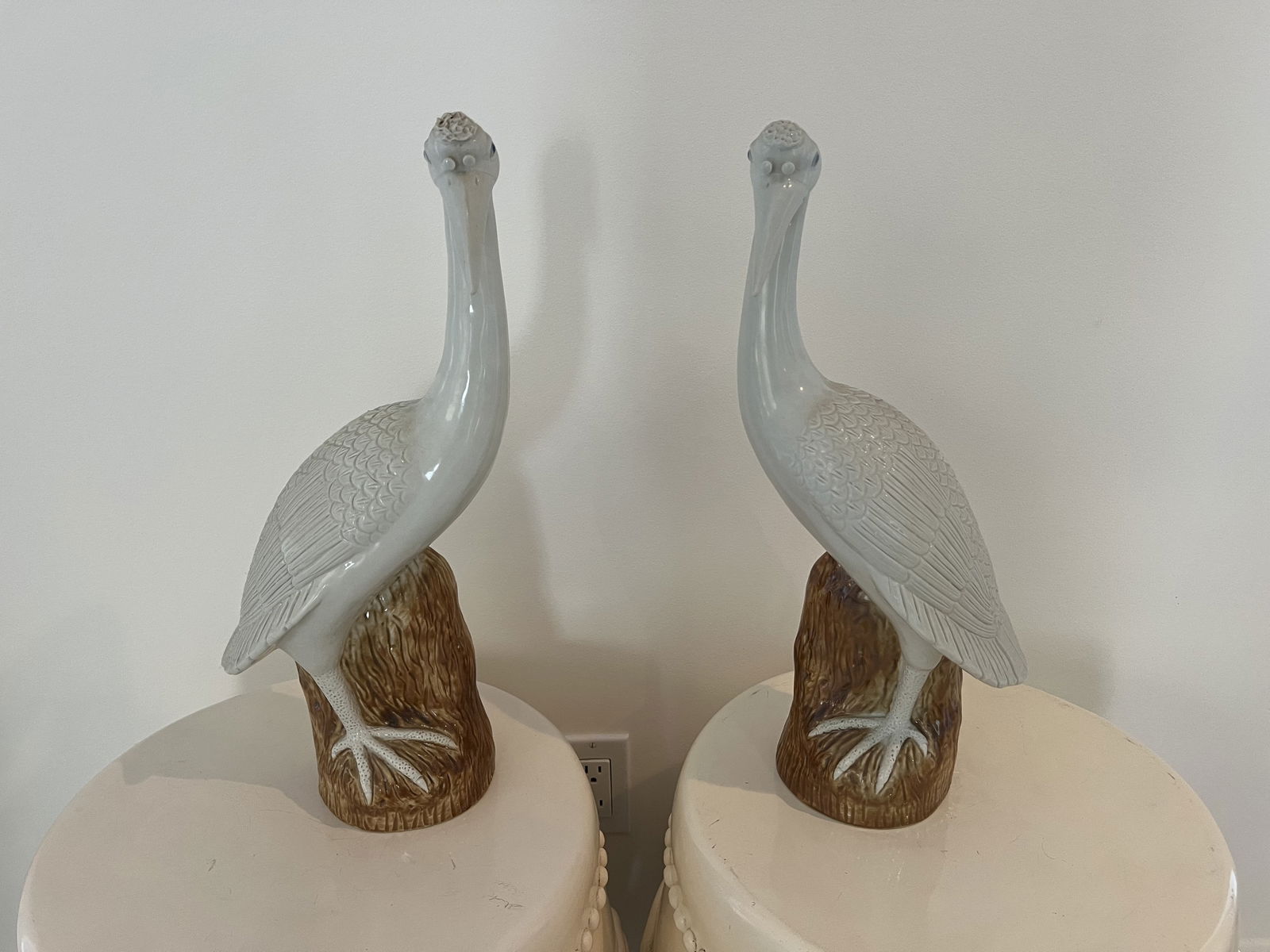 Pair of Chinese Porcelain Crane Statues (1 of 11)