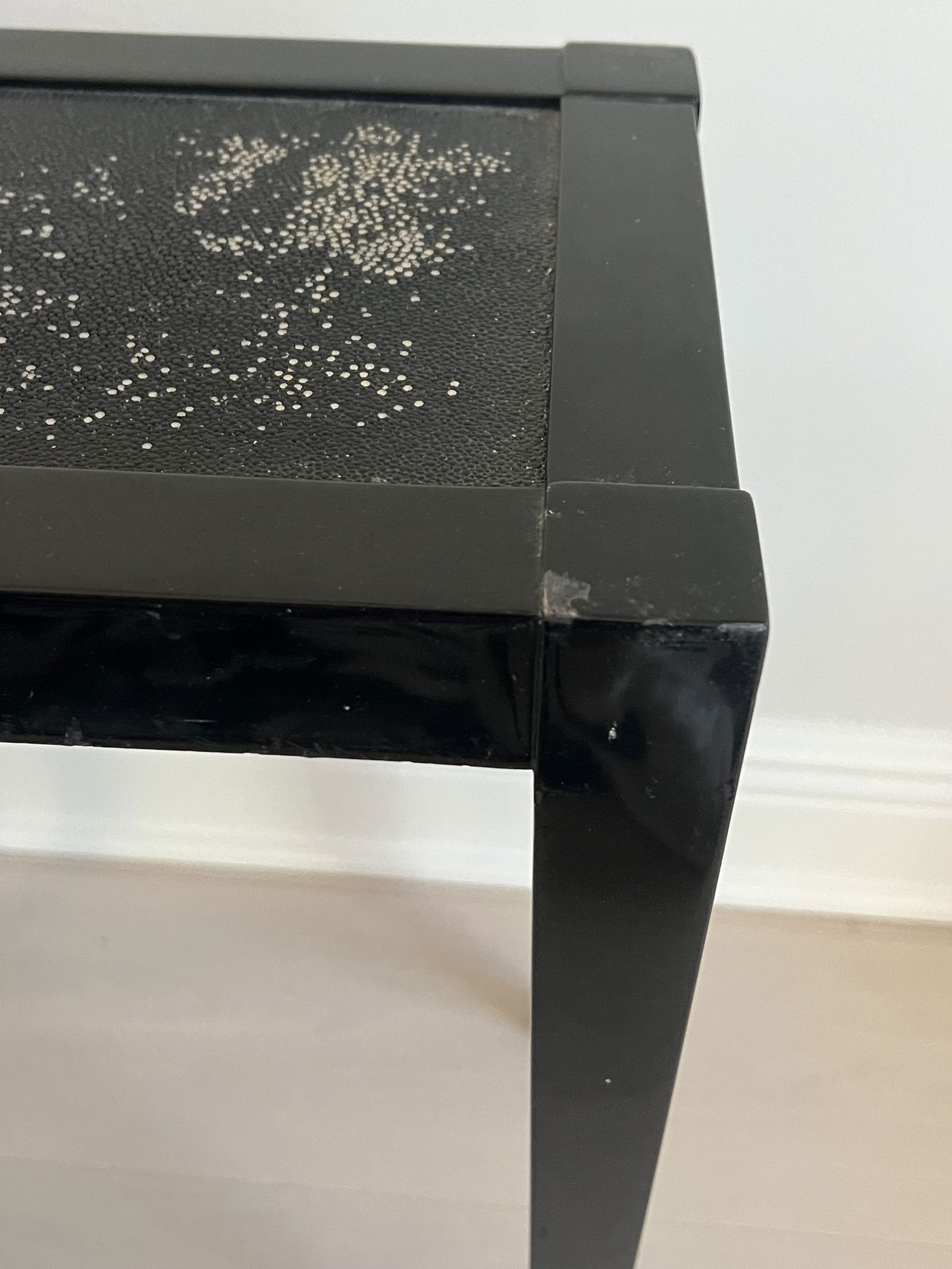 Pair of J. Robert Scott Black Shagreen Side Tables - 5