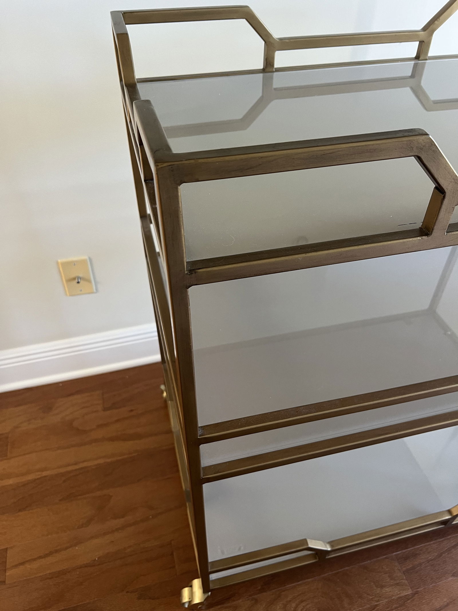 Hollywood Regency Brass Bar Cart - 2