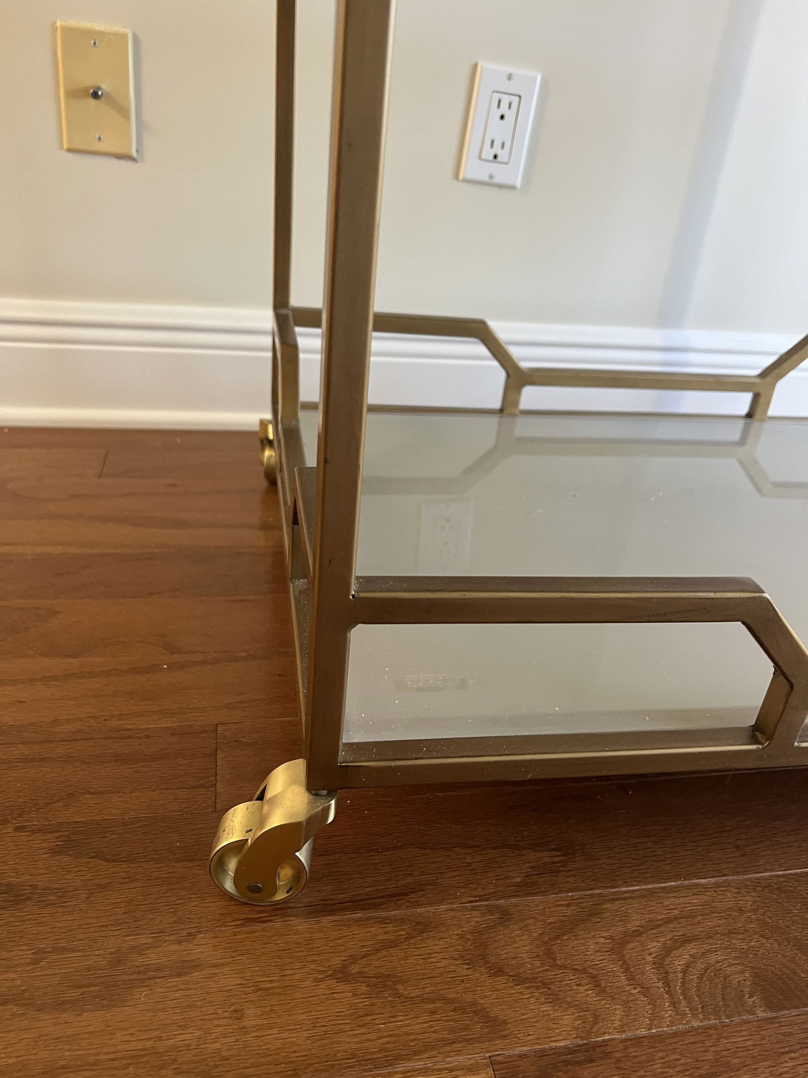 Hollywood Regency Brass Bar Cart - 3