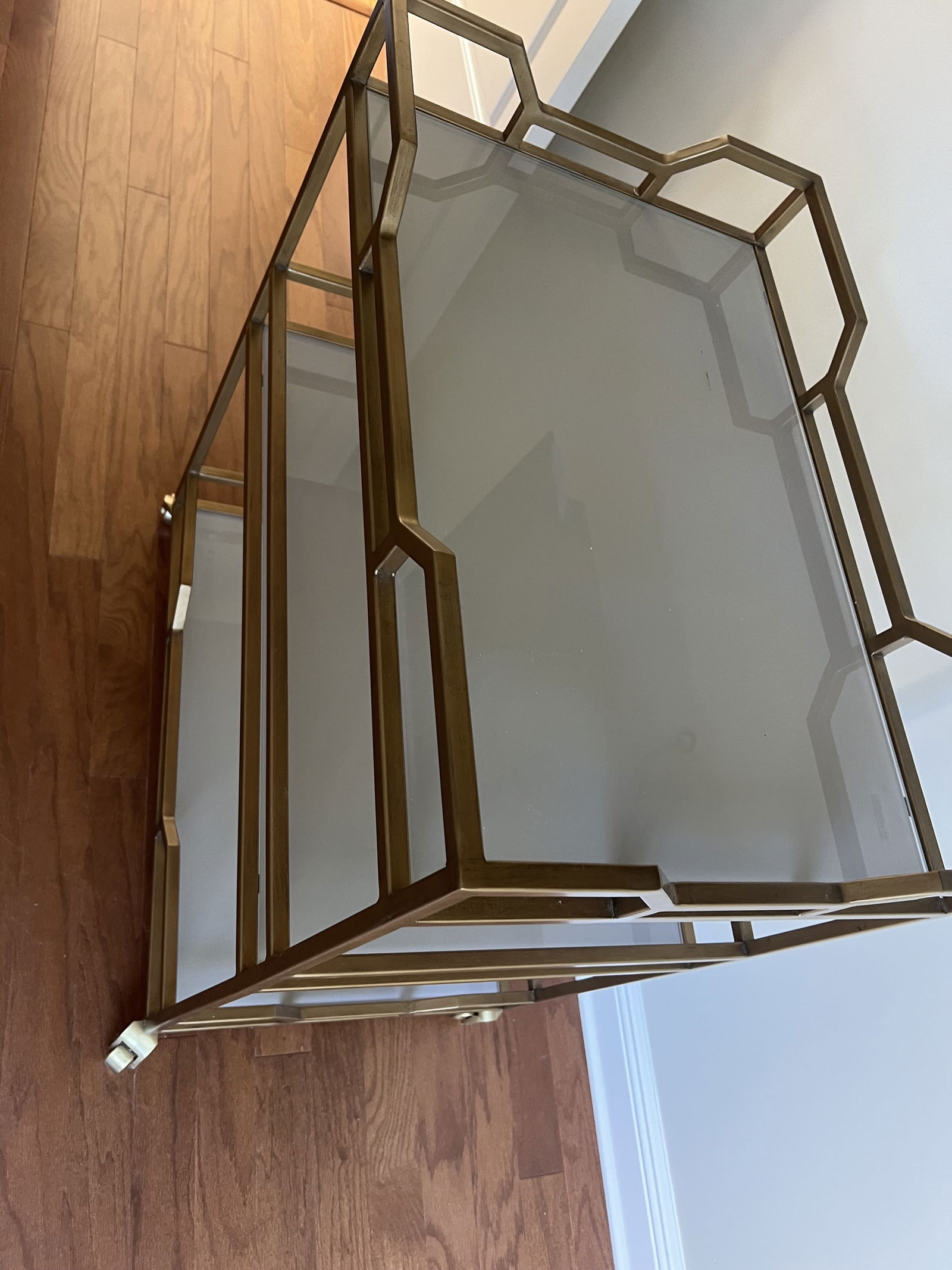 Hollywood Regency Brass Bar Cart - 5