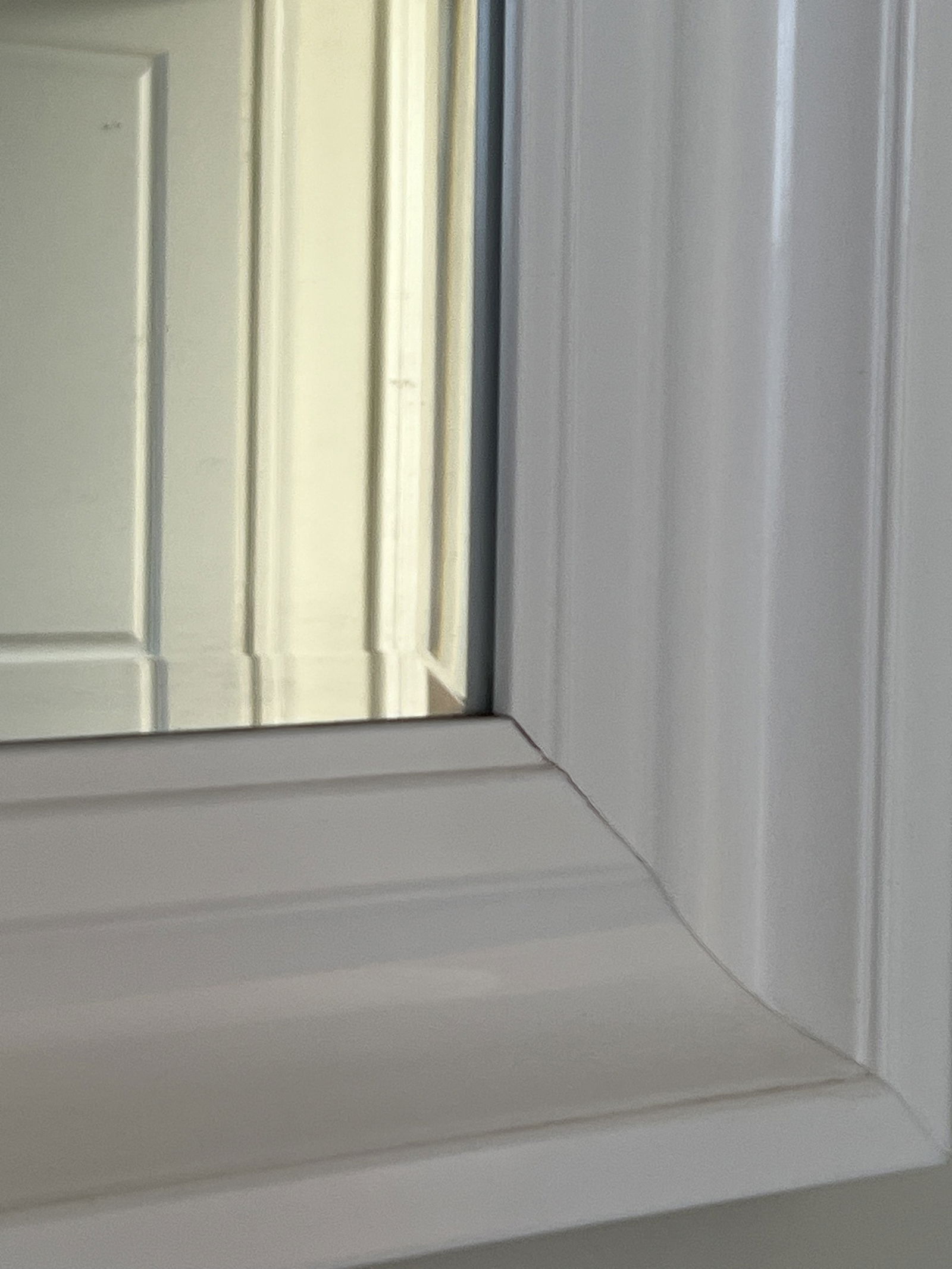 Large White Lacquer Mirror - 3