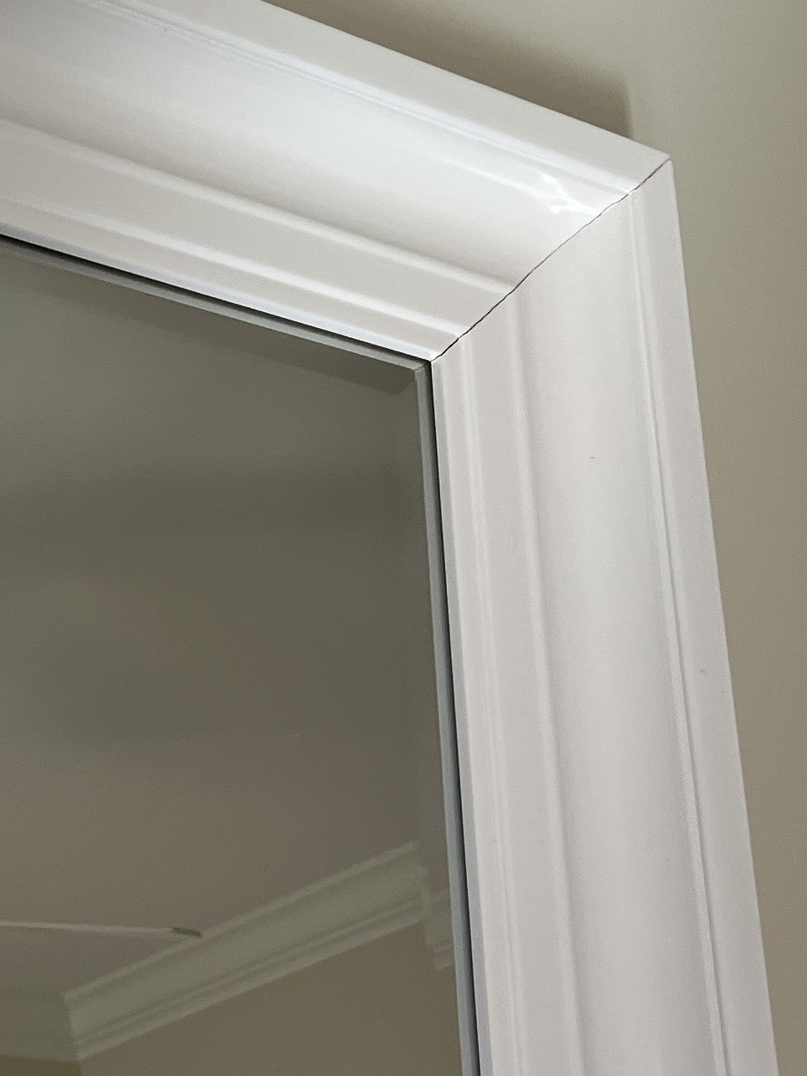 Large White Lacquer Mirror - 4
