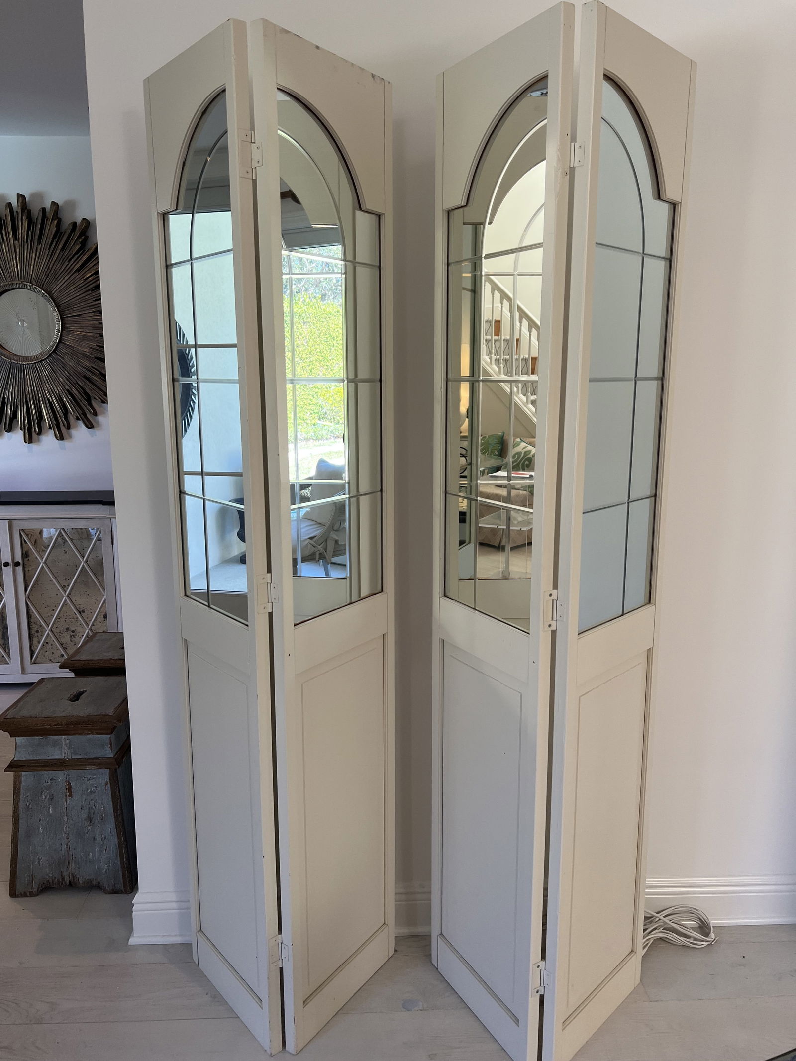 (2) Classic White Mirrored Room Dividers (1 of 6)