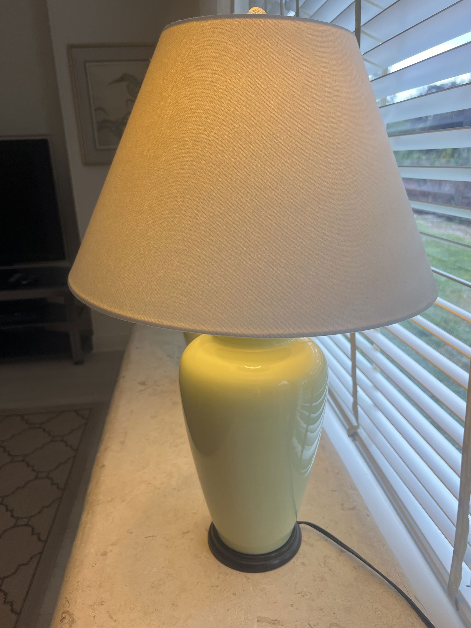 Pair of Green Ceramic Table Lamps - 6