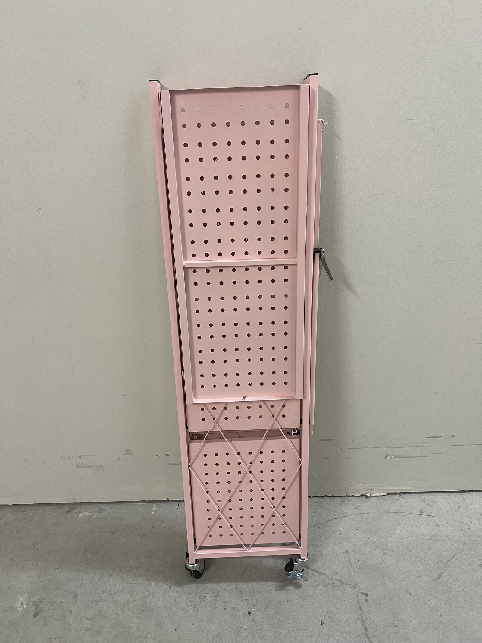 Pink Folding Metal Shelf Rack - 4