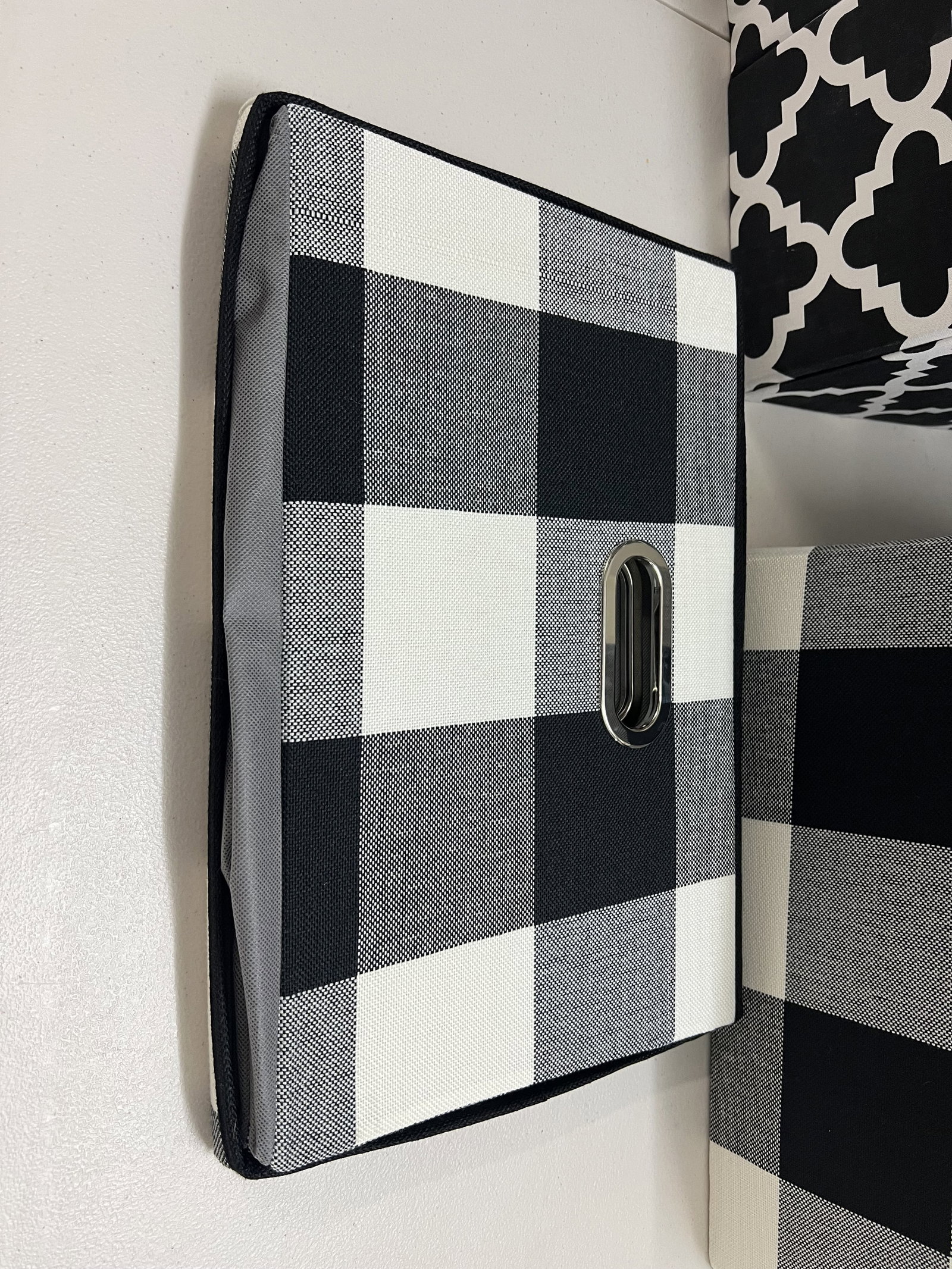 (8) Black and White Folding Storage Bins - 13