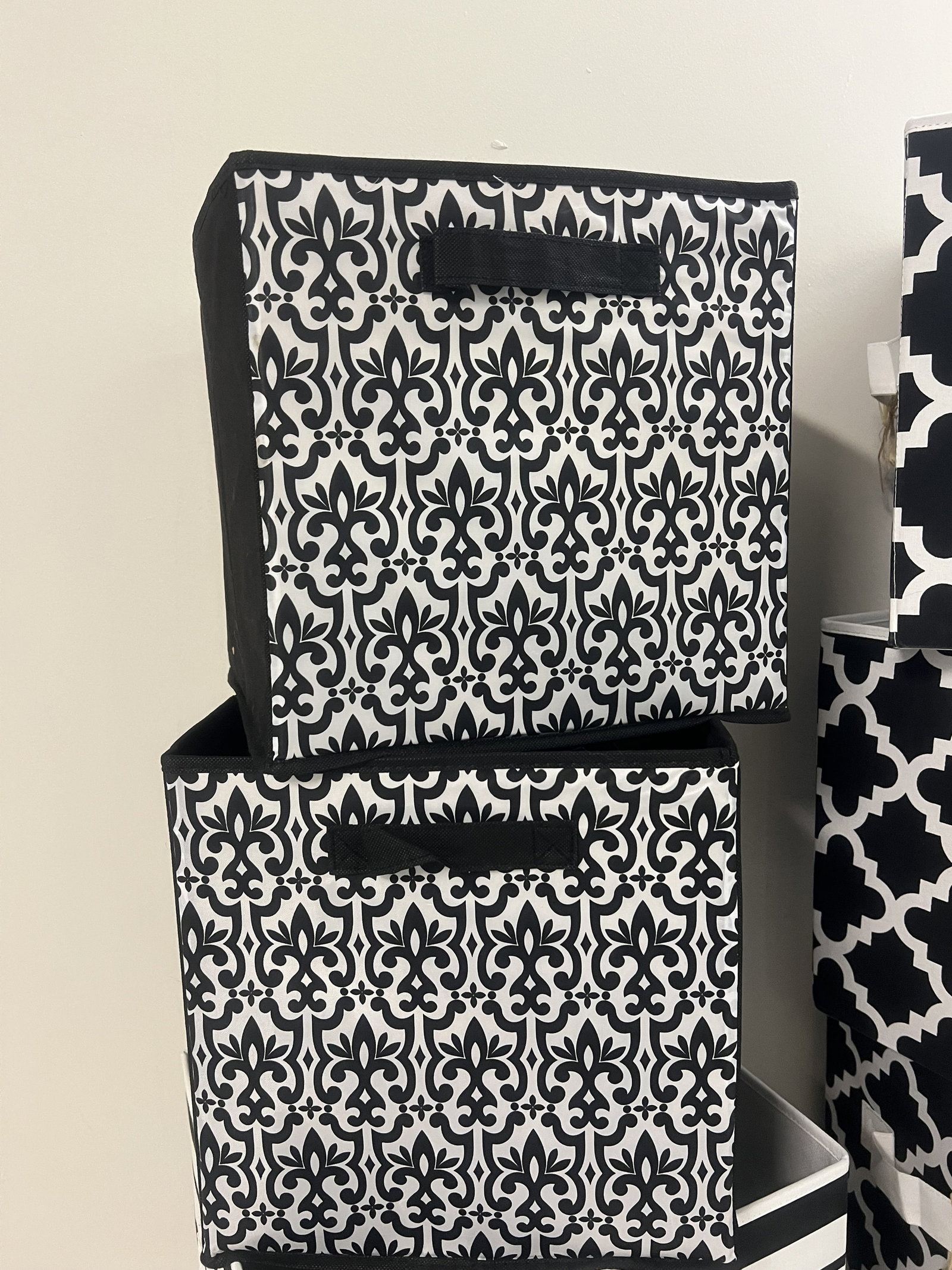 (8) Black and White Folding Storage Bins - 2