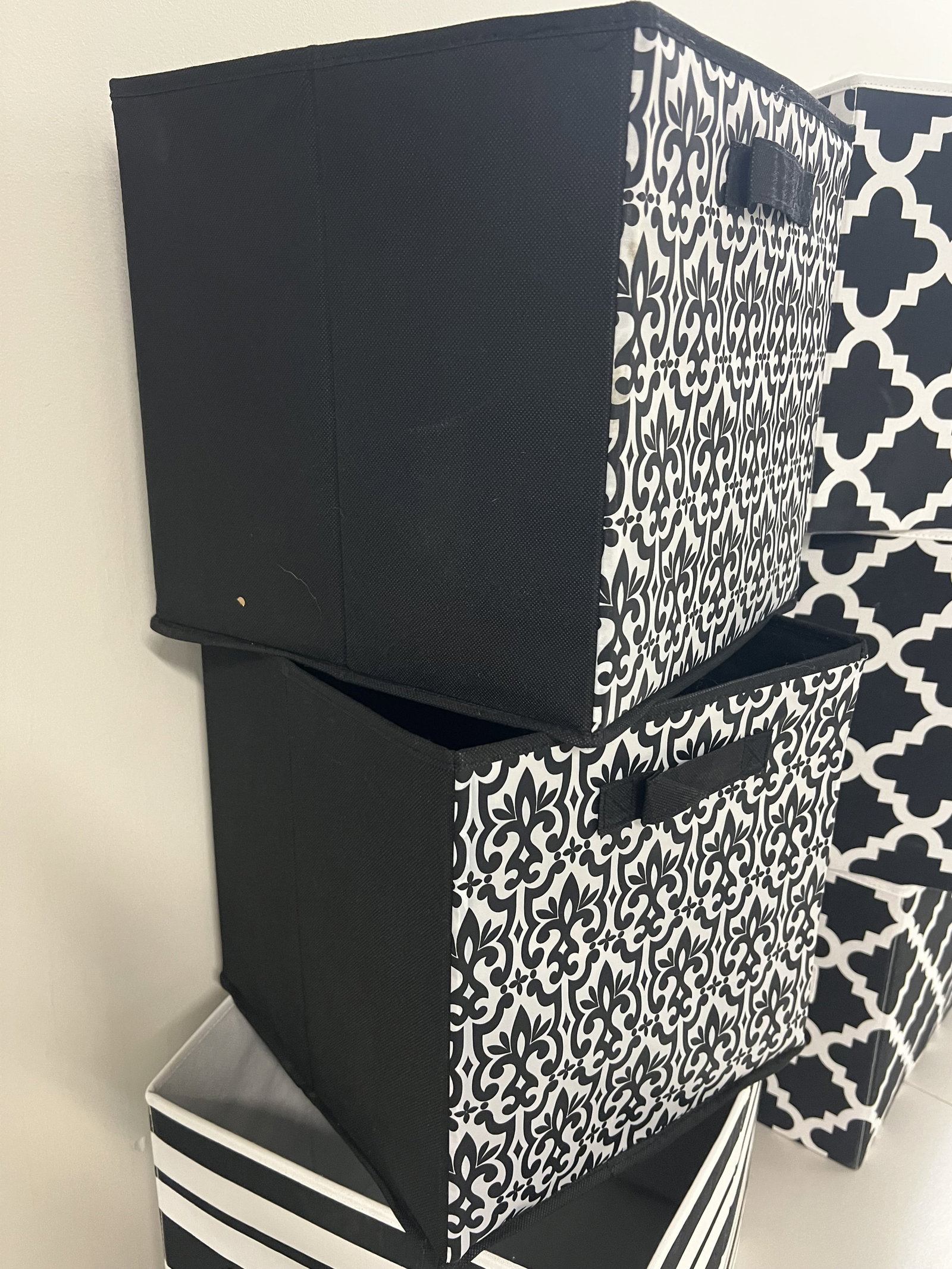 (8) Black and White Folding Storage Bins - 3