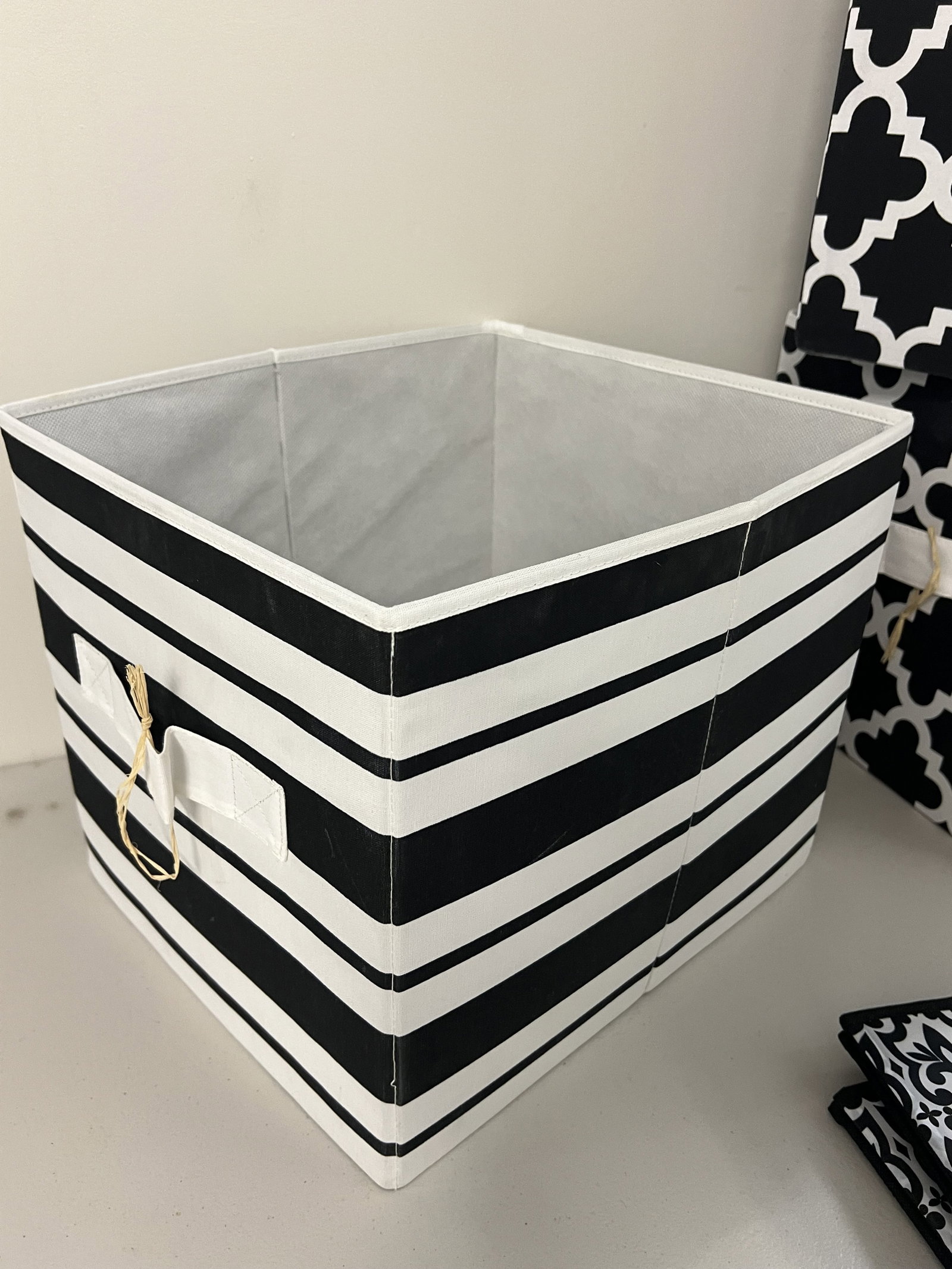 (8) Black and White Folding Storage Bins - 4