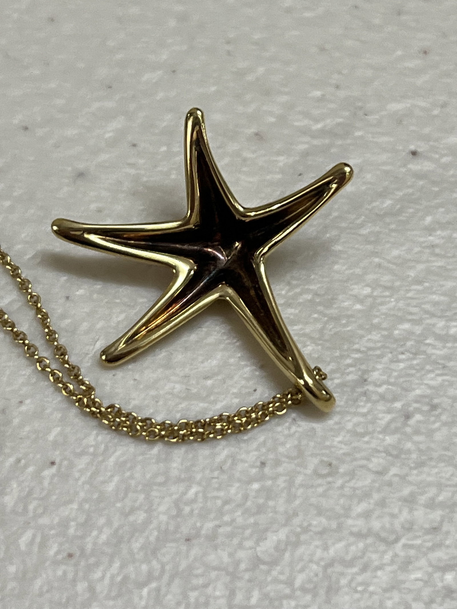 Tiffany & Co Elsa Peretti 18k Yellow Gold Starfish Necklace - 7