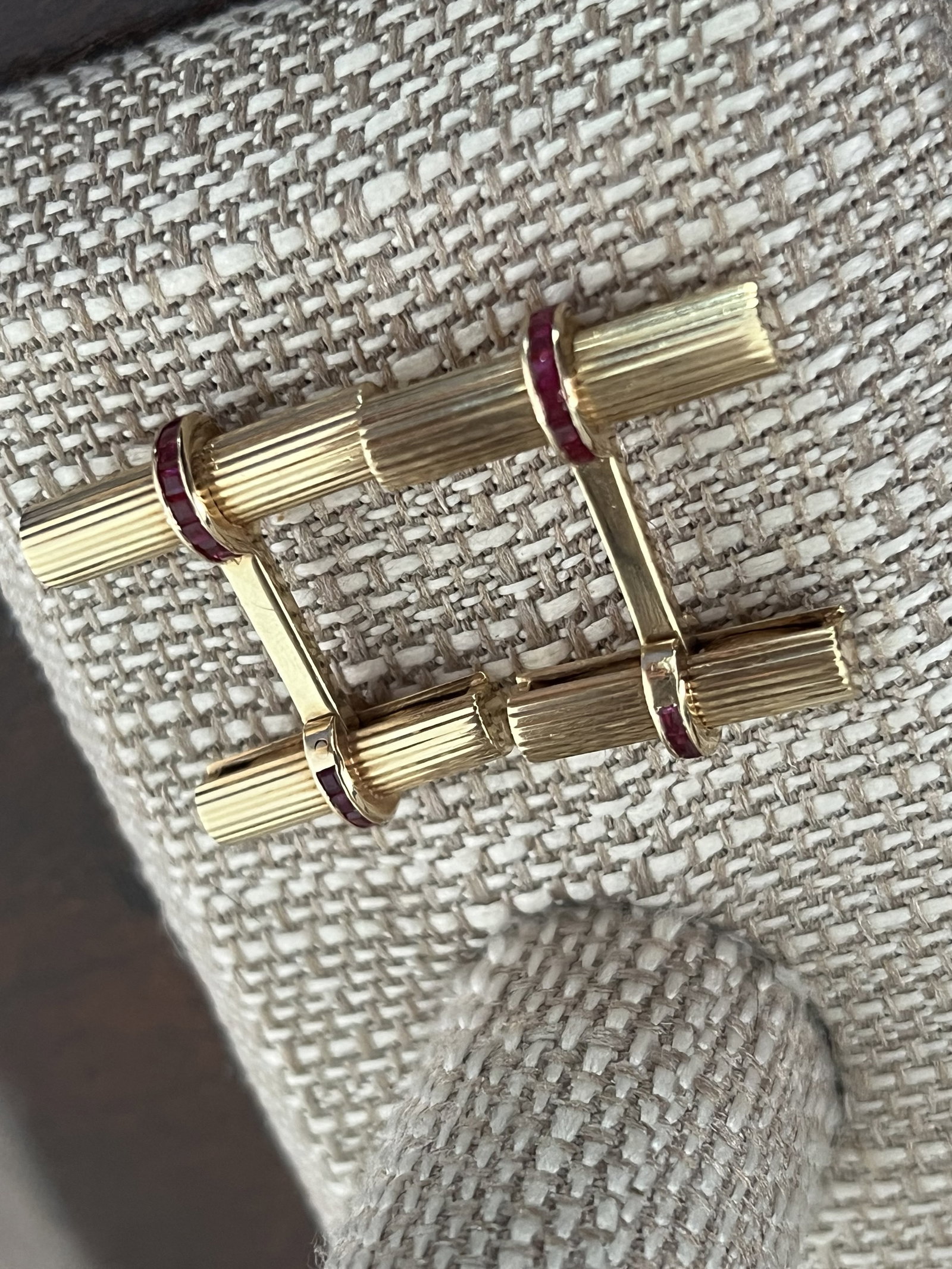 14k Yellow Gold Tiffany & Co Ruby Cufflinks - 2