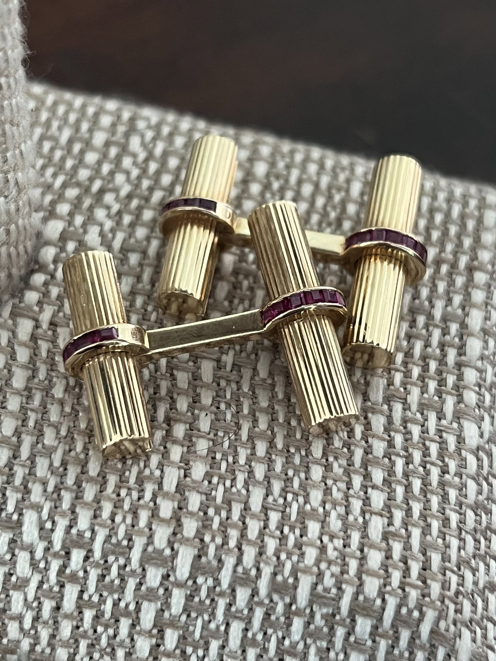 14k Yellow Gold Tiffany & Co Ruby Cufflinks - 3