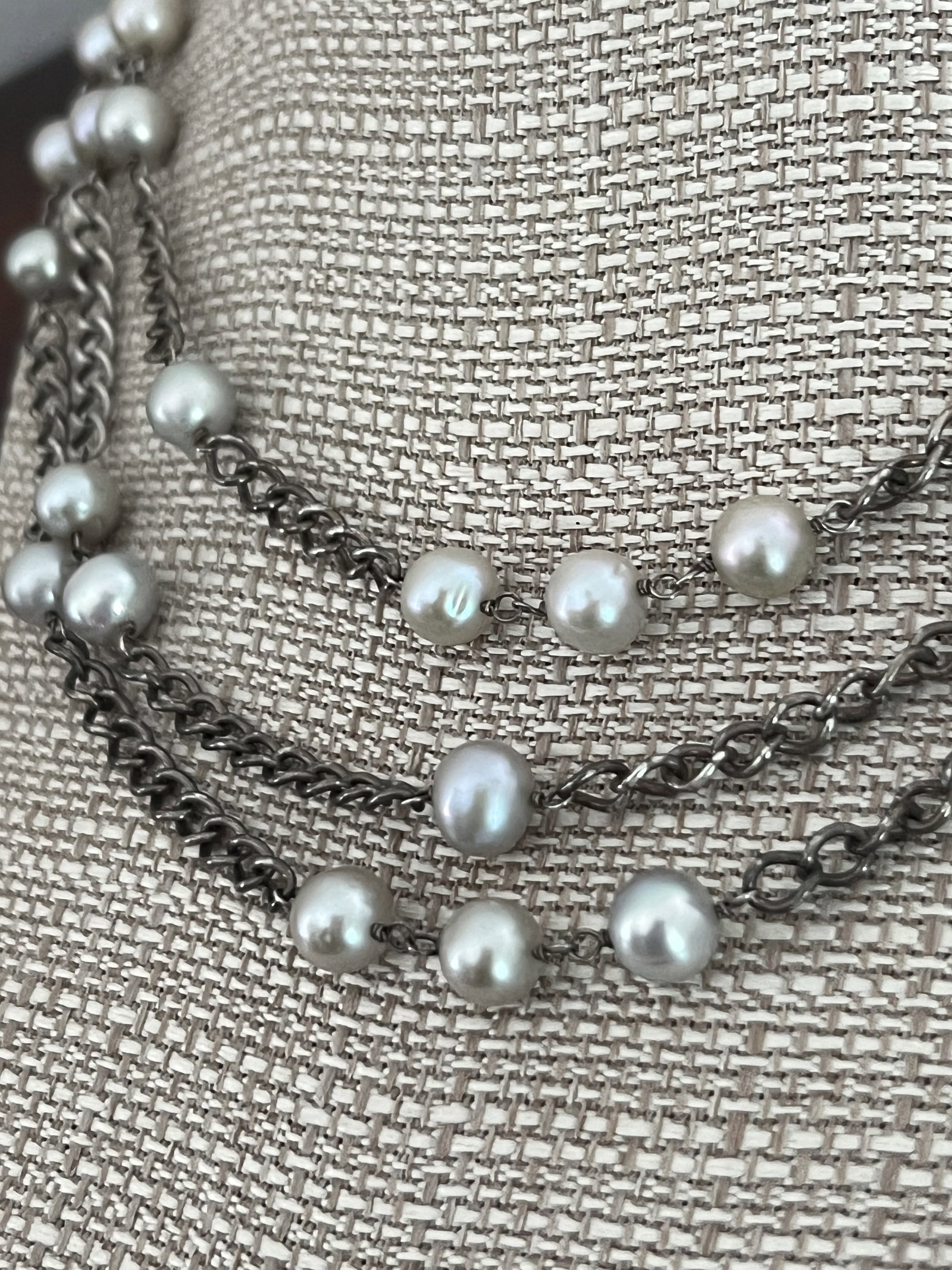 Sterling Silver and Tennessee River Pearl Necklace - 4