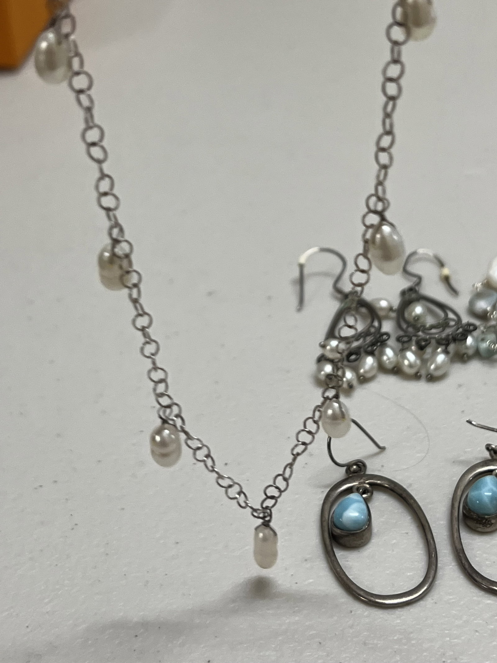 Sterling Silver and Pearl Jewelry Grouping - 7