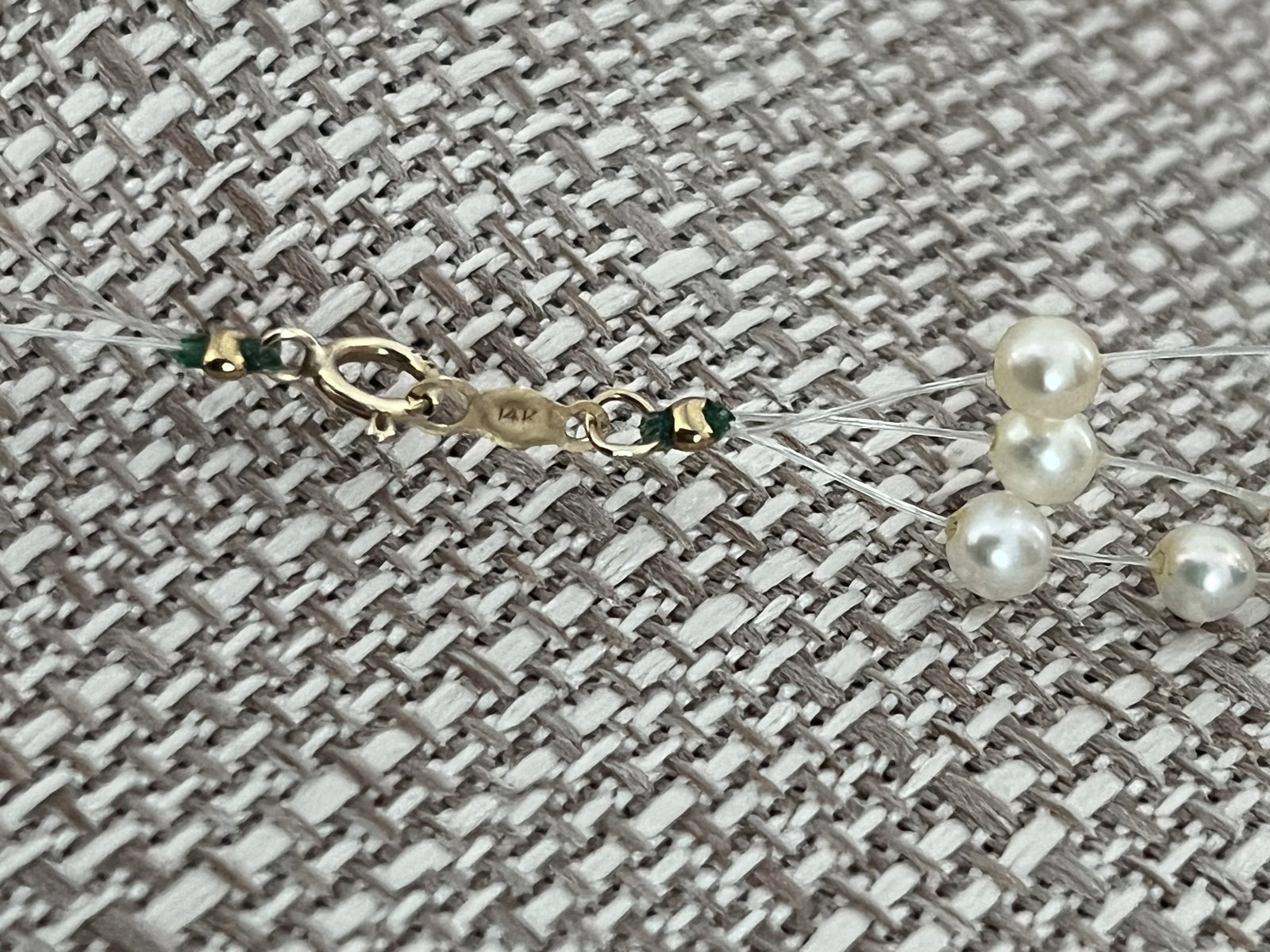 Three Strand Pearl Illusion Necklace - 4
