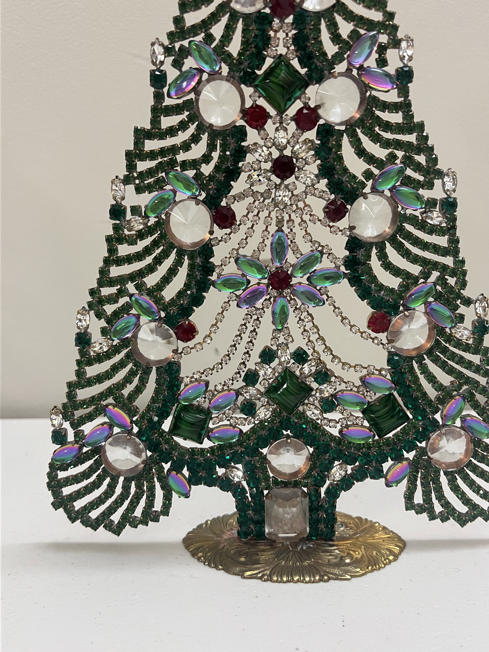 Vintage Czech Rhinestone Crystal Christmas Tree - 3