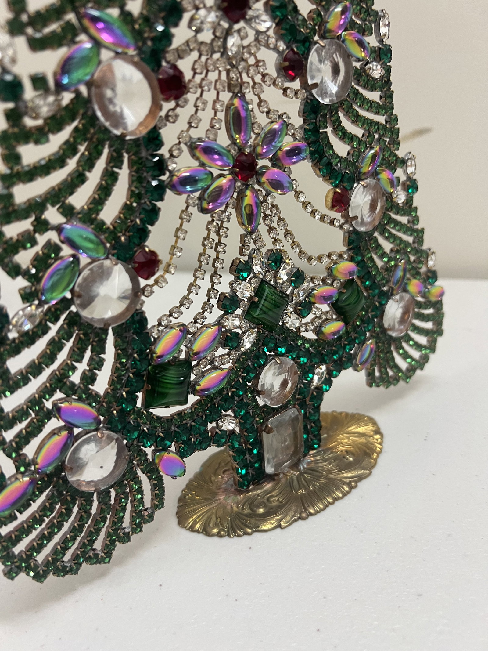 Vintage Czech Rhinestone Crystal Christmas Tree - 4