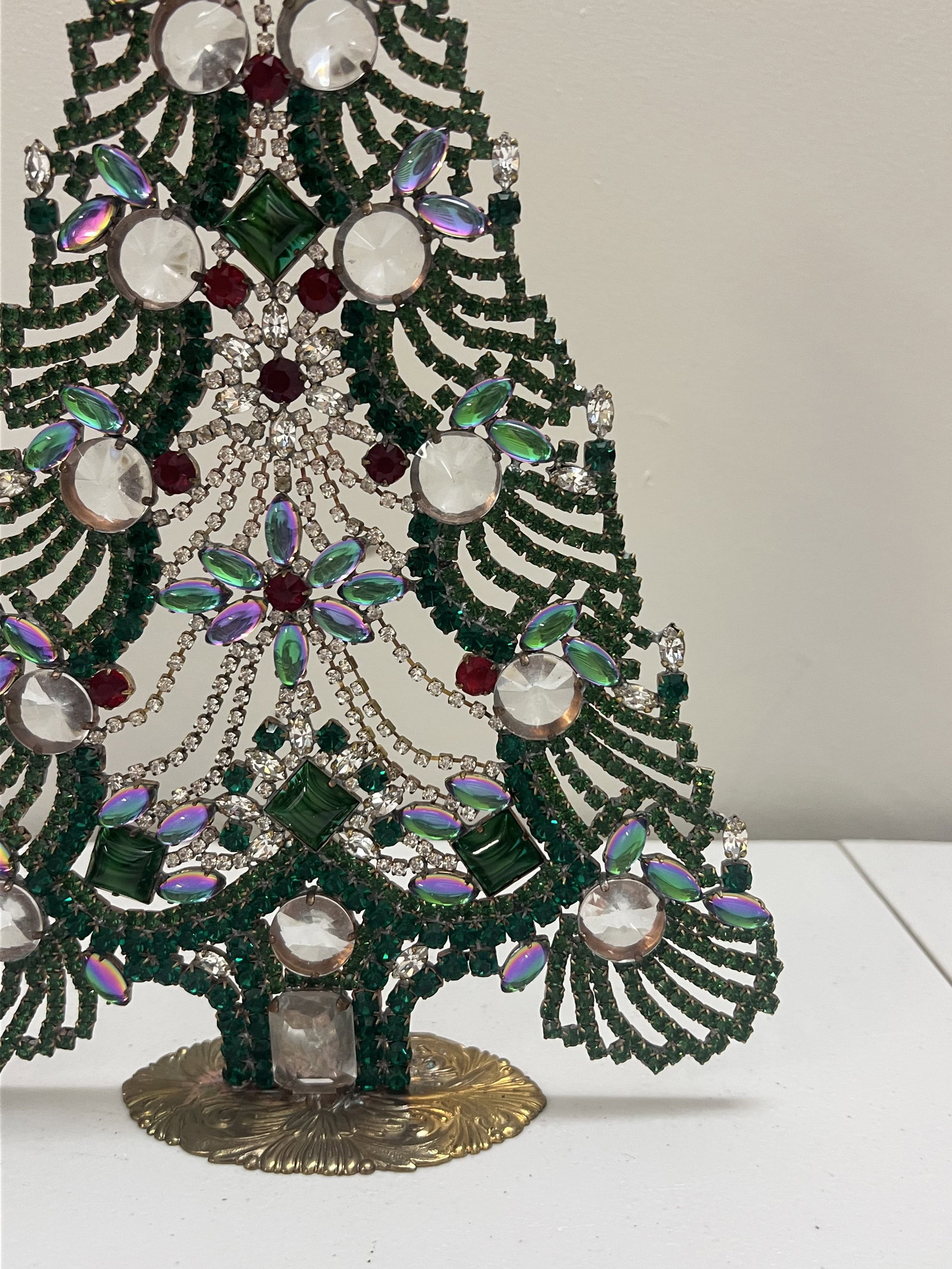Vintage Czech Rhinestone Crystal Christmas Tree - 6