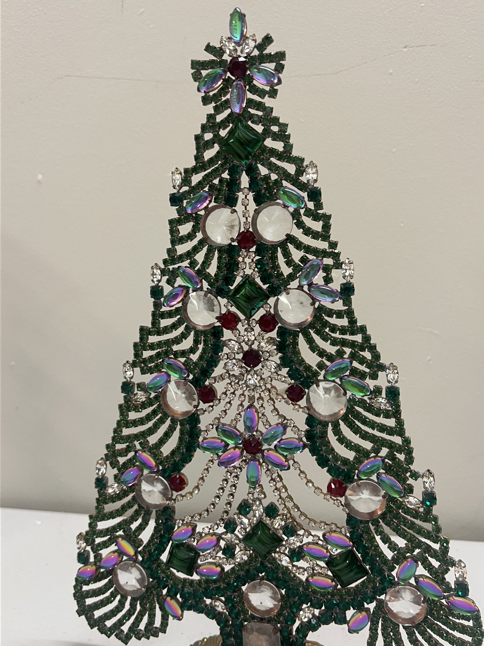 Vintage Czech Rhinestone Crystal Christmas Tree - 7
