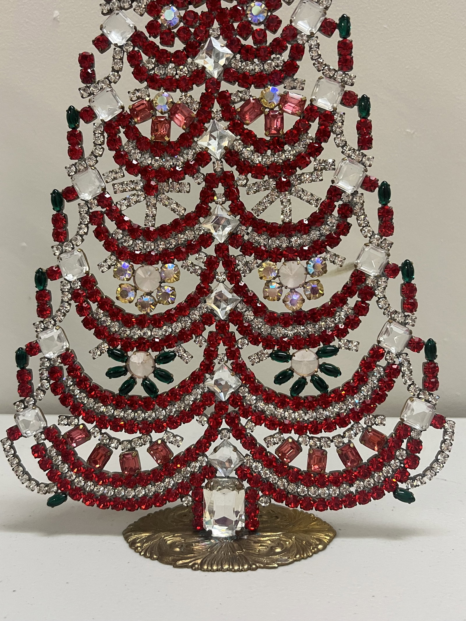 Vintage Czech Rhinestone Crystal Christmas Tree - 4