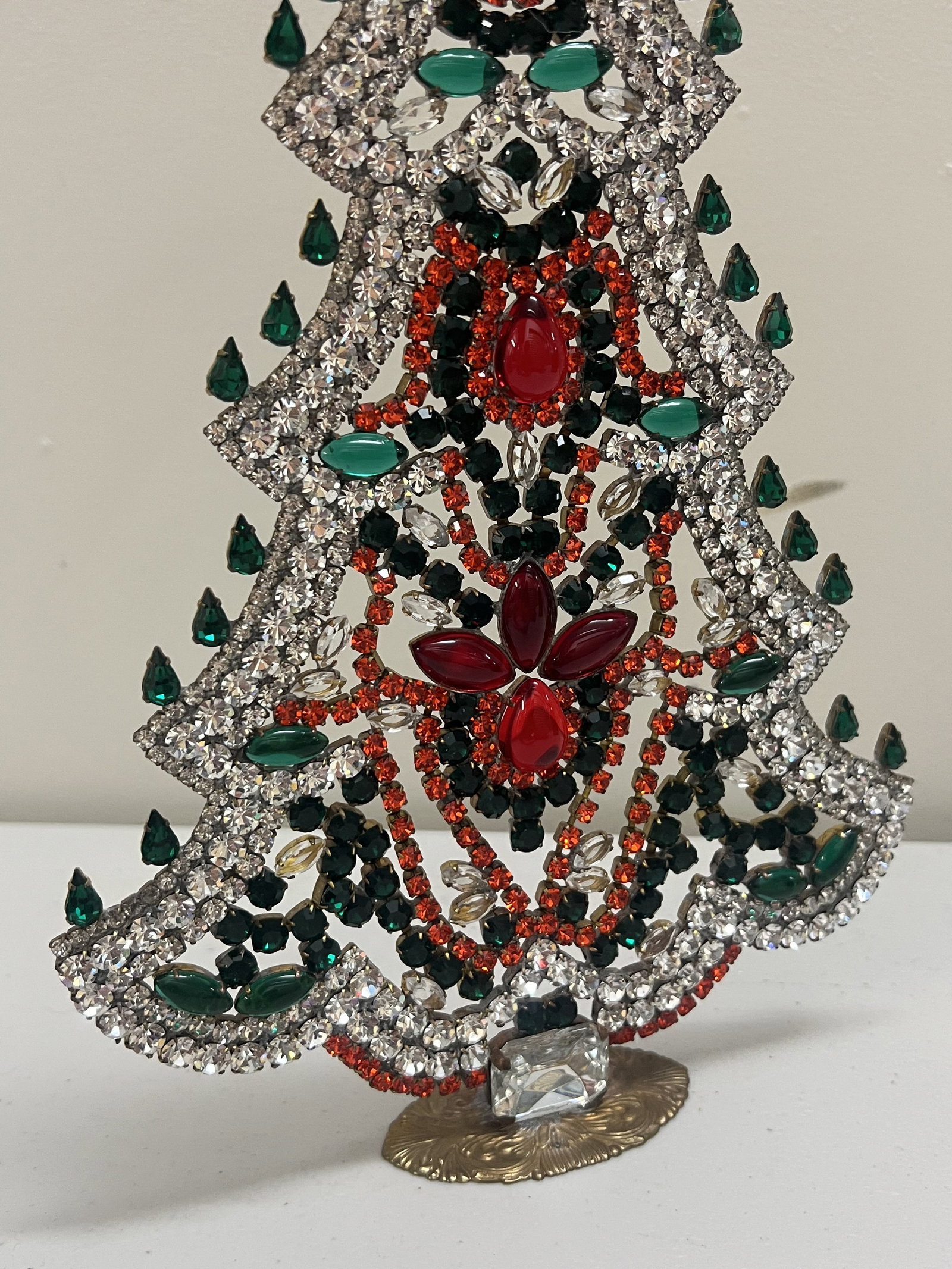 Vintage Czech Rhinestone Crystal Christmas Tree - 4