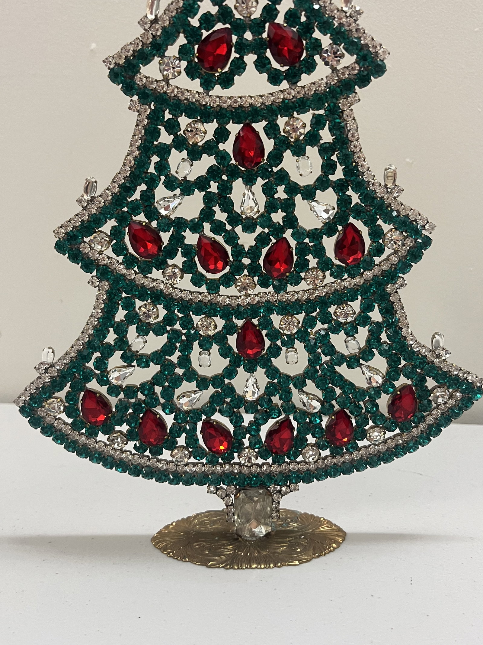 Vintage Czech Rhinestone Crystal Christmas Tree - 3