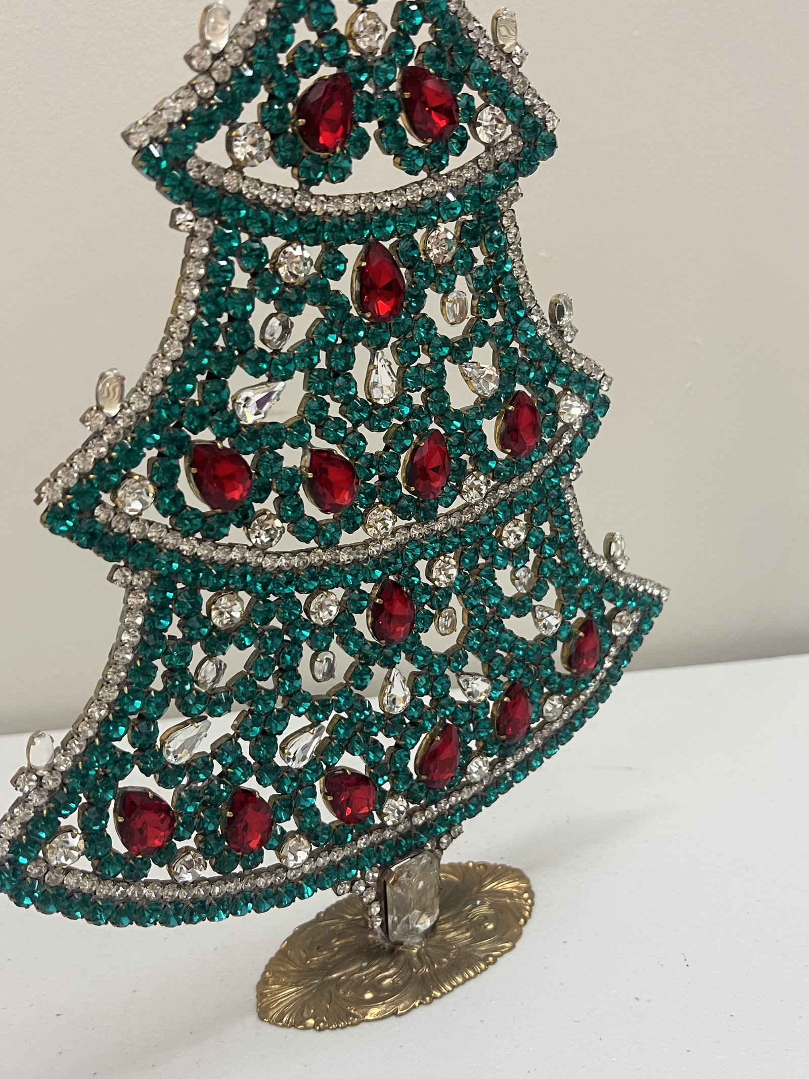 Vintage Czech Rhinestone Crystal Christmas Tree - 4