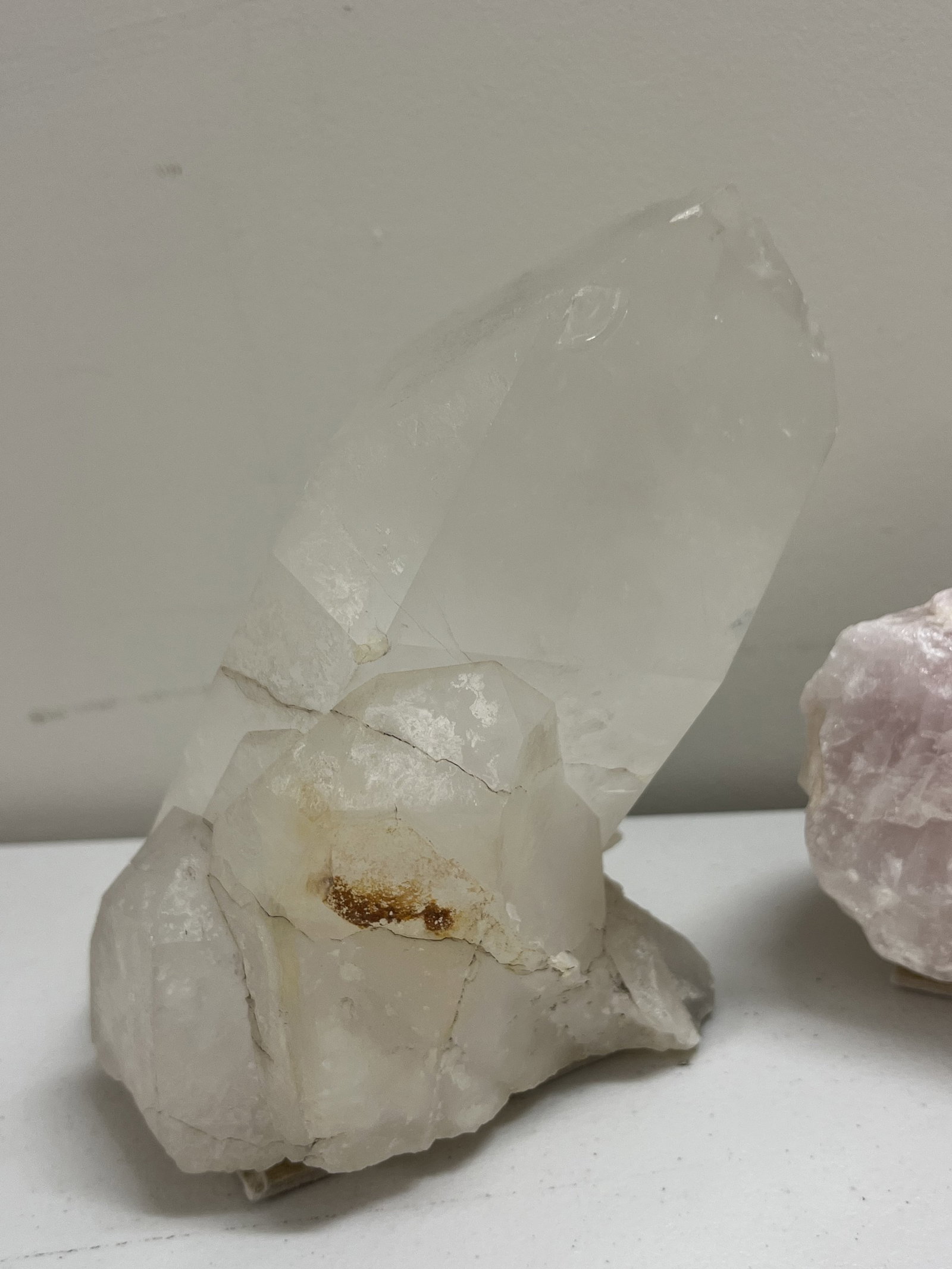 (2) Large Cystals incl 8" Quartz Cluster & Rose Quartz - 2
