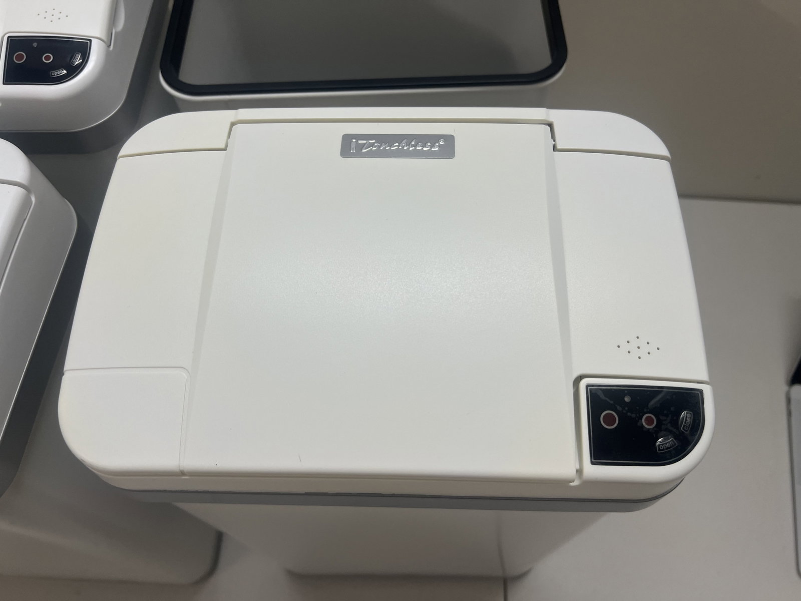 (4) White Touchless Automatic Sensor Trash Cans - 2