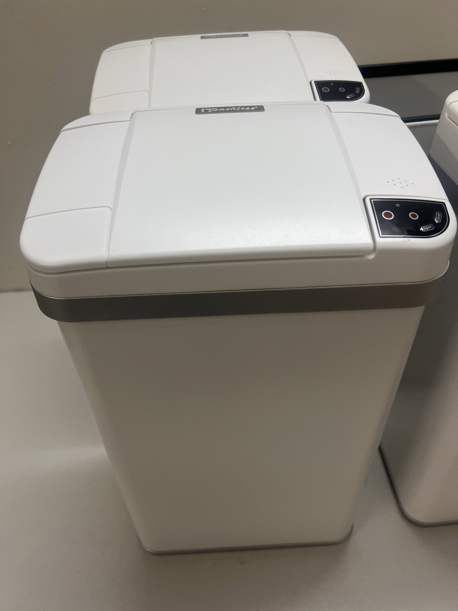 (4) White Touchless Automatic Sensor Trash Cans - 4