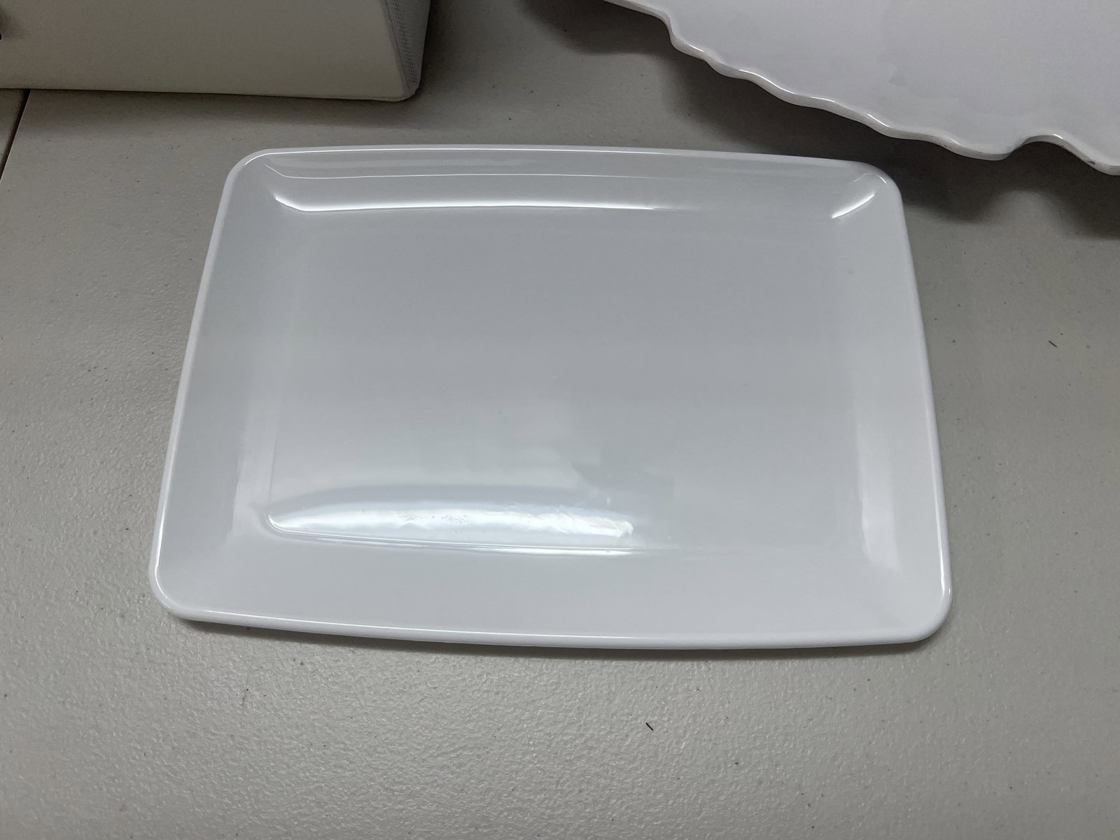 White Plastic Serving Trays and Organization - 2