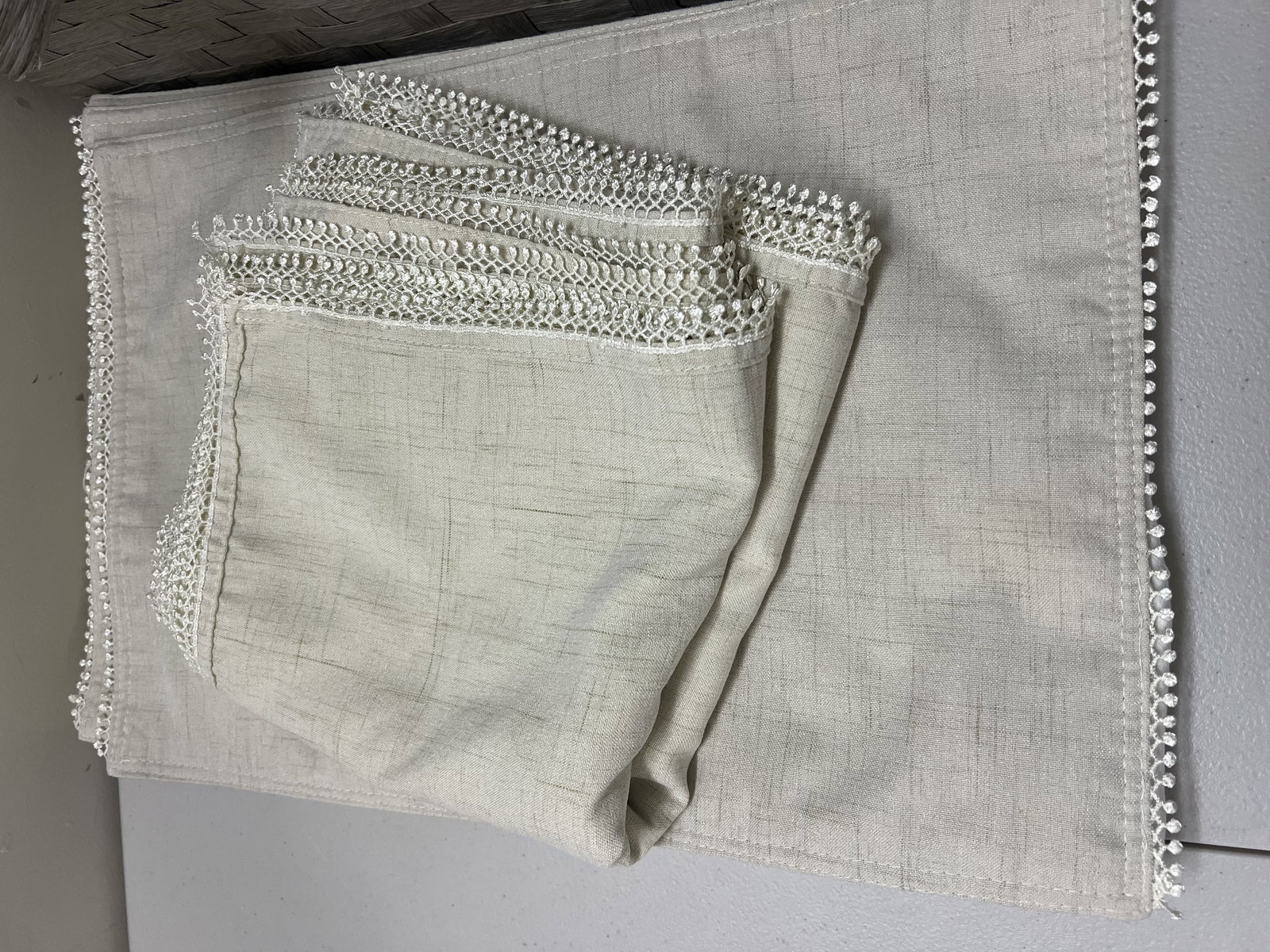 Lenox Off White Placemats and Table Cloths Blue and White - 2