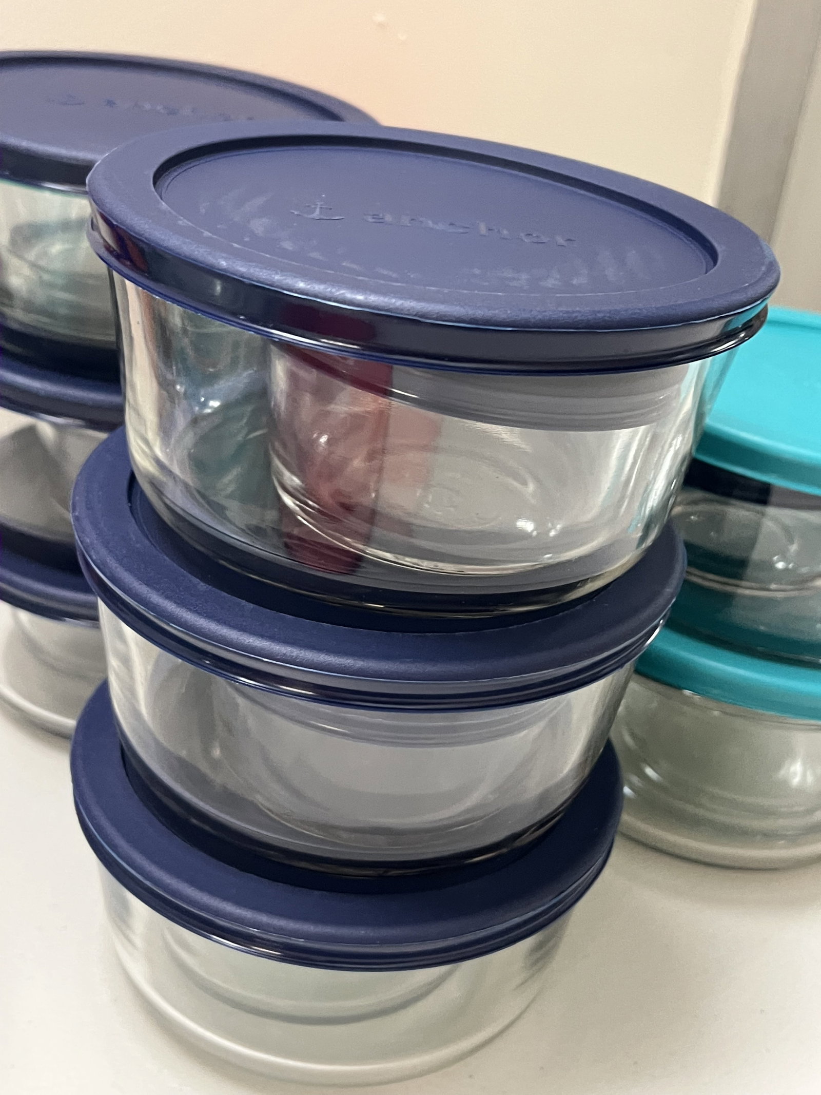 24 Pice Anchor Hocking Glass Containers with Lids - 2