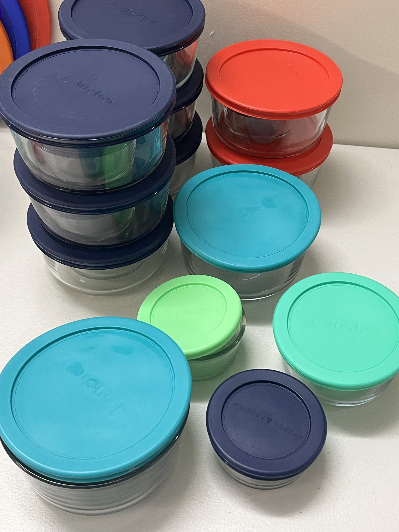 24 Pice Anchor Hocking Glass Containers with Lids - 6