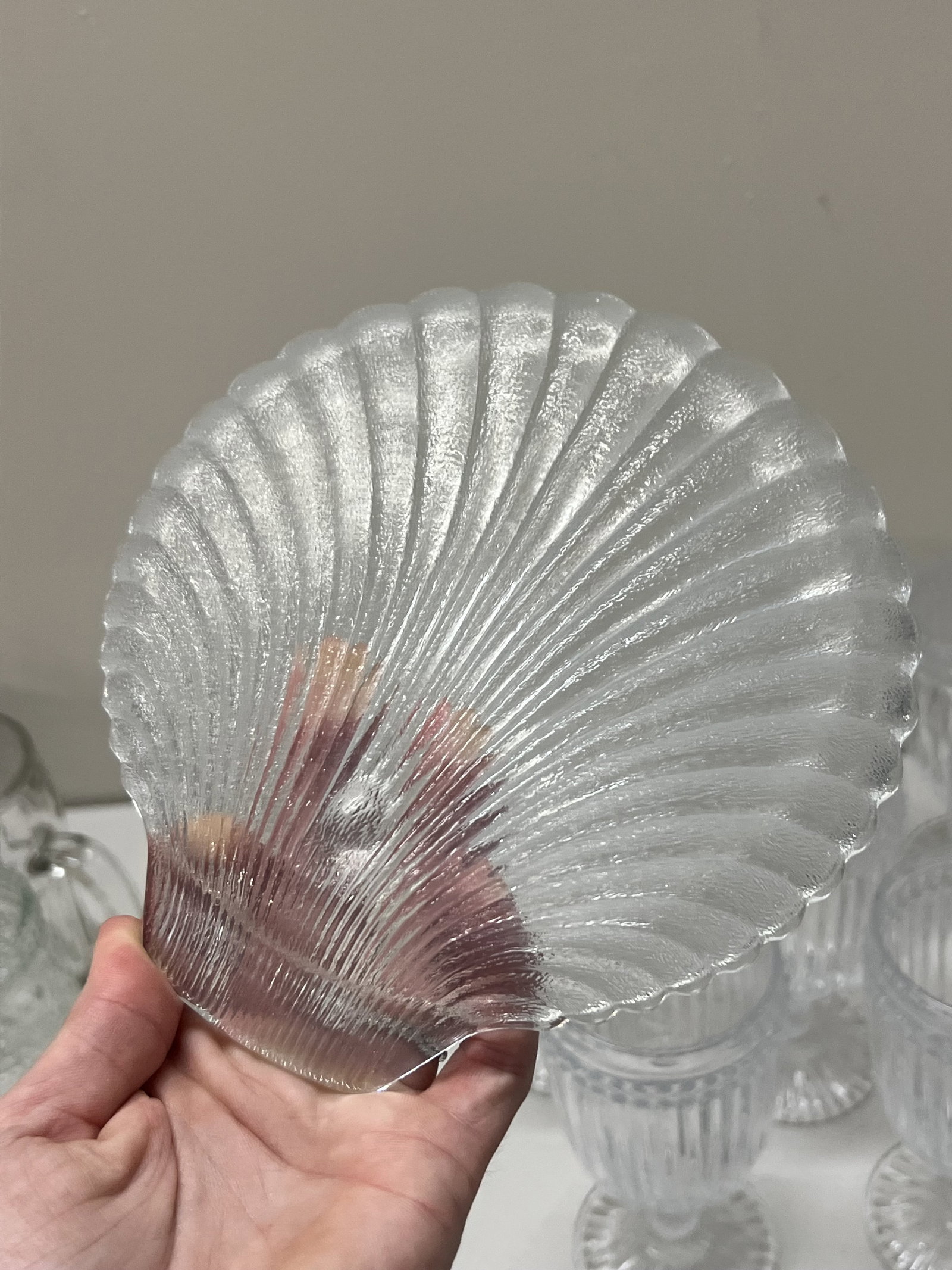 Glassware incl Shell Plates and Water Goblets - 3