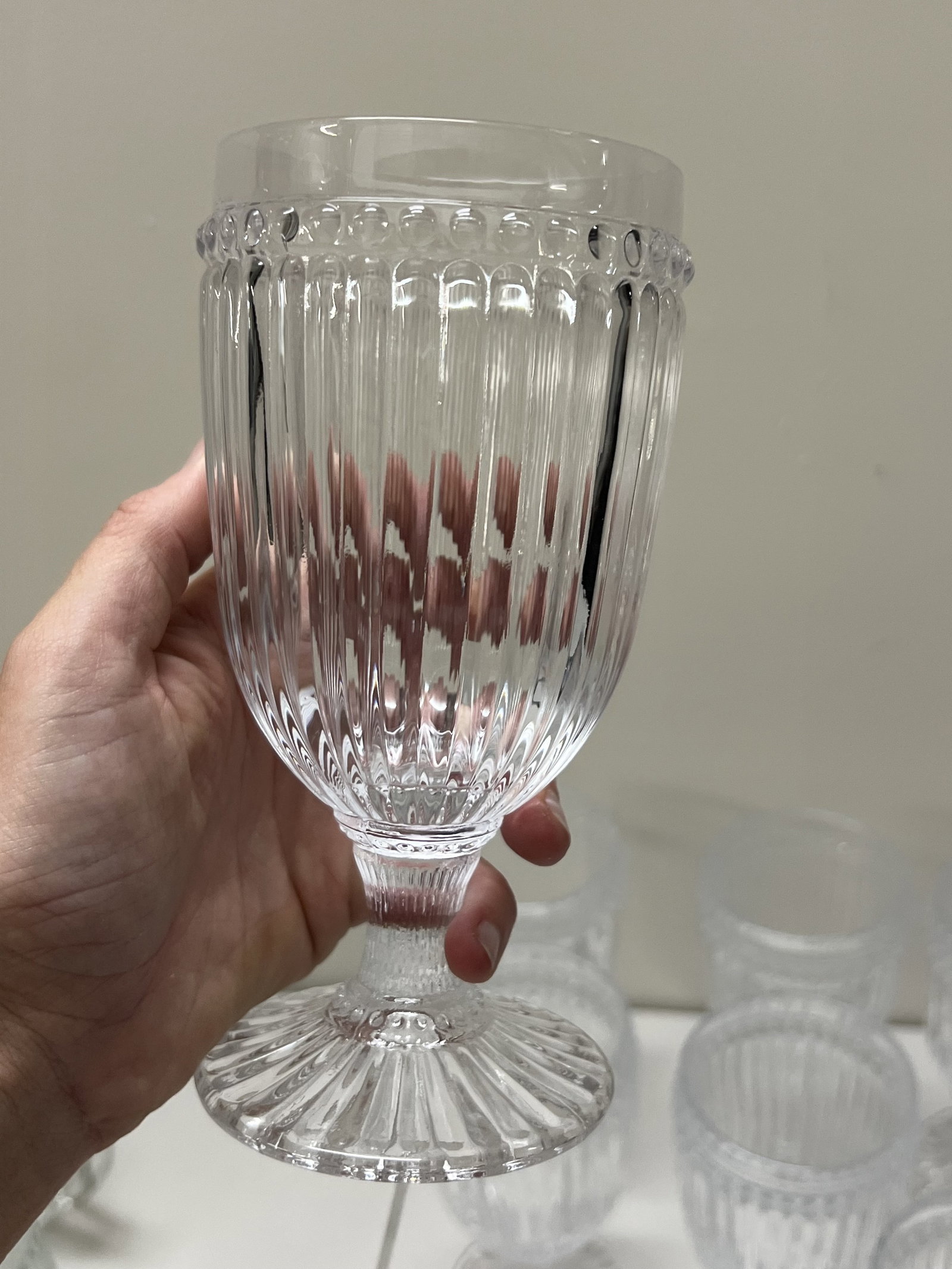 Glassware incl Shell Plates and Water Goblets - 4