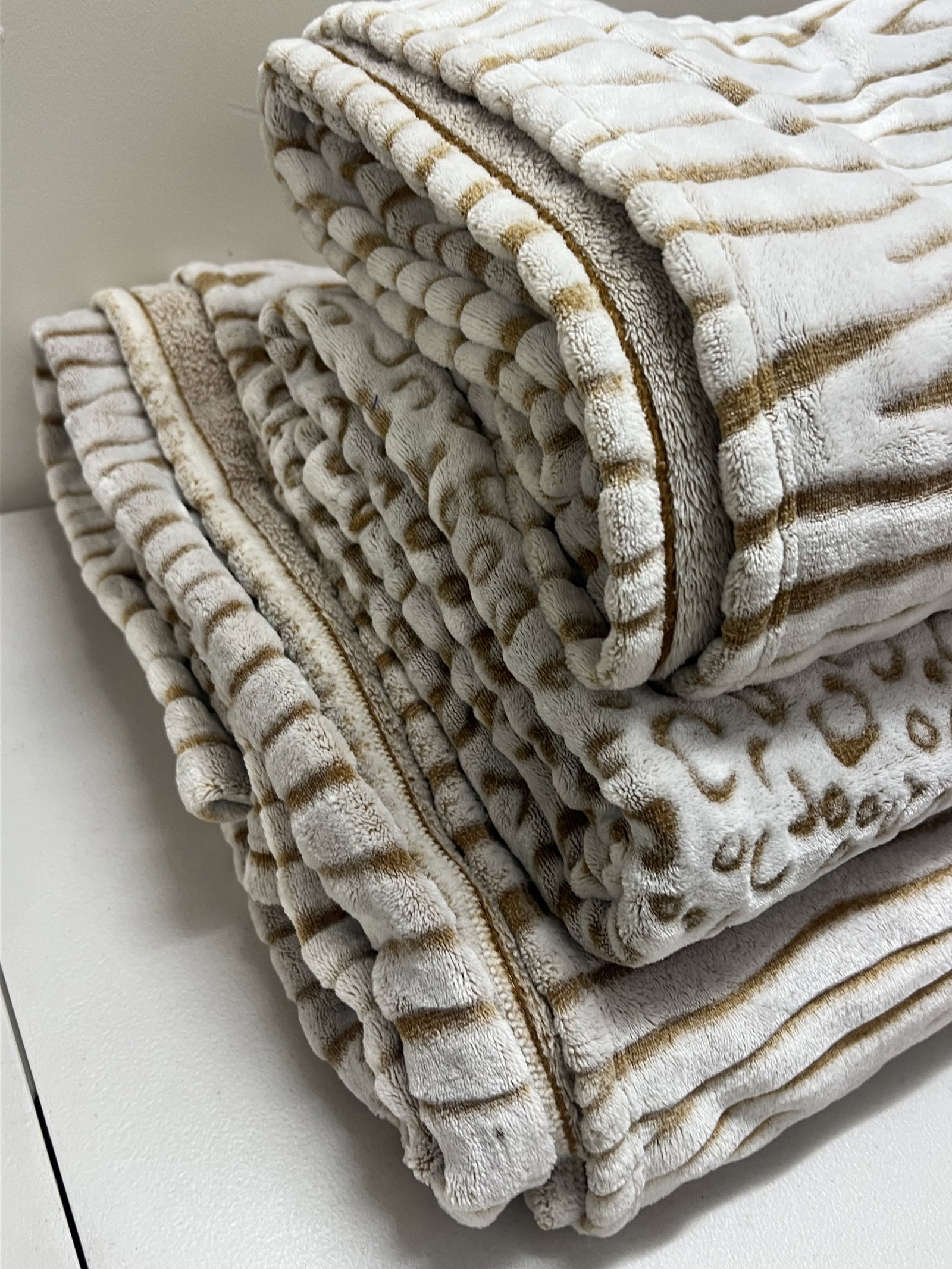 (3) Animal Print Faux Fur Blankets - 3