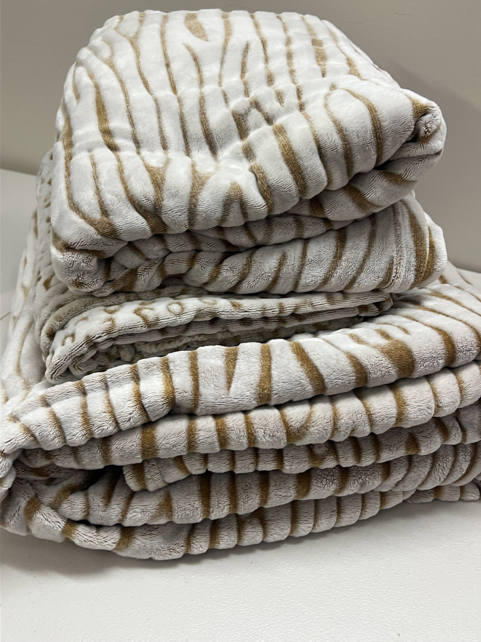 (3) Animal Print Faux Fur Blankets - 4