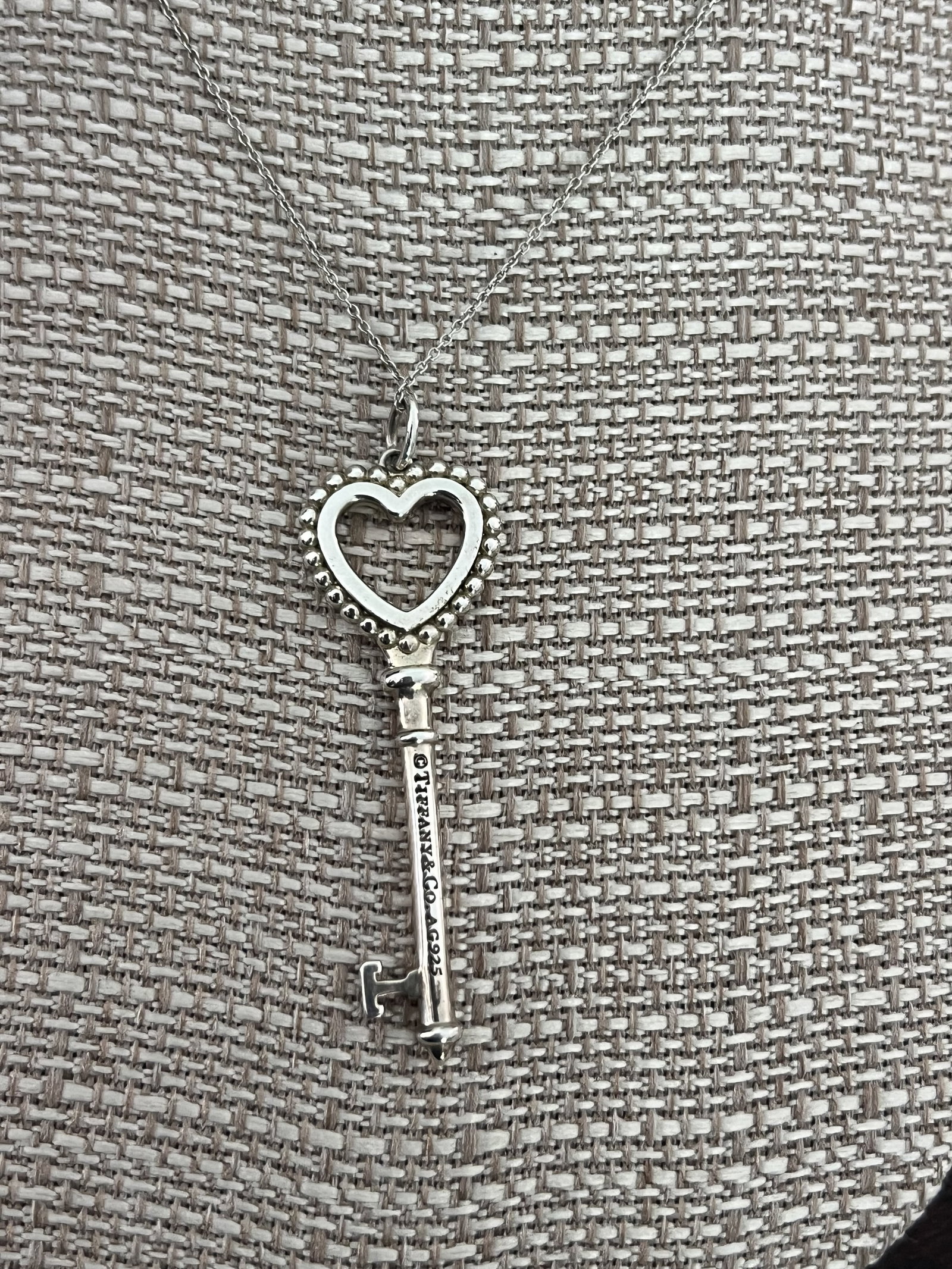 Tiffany & Co Sterling Silver Tiffany and Co Heart Key Necklace - 3