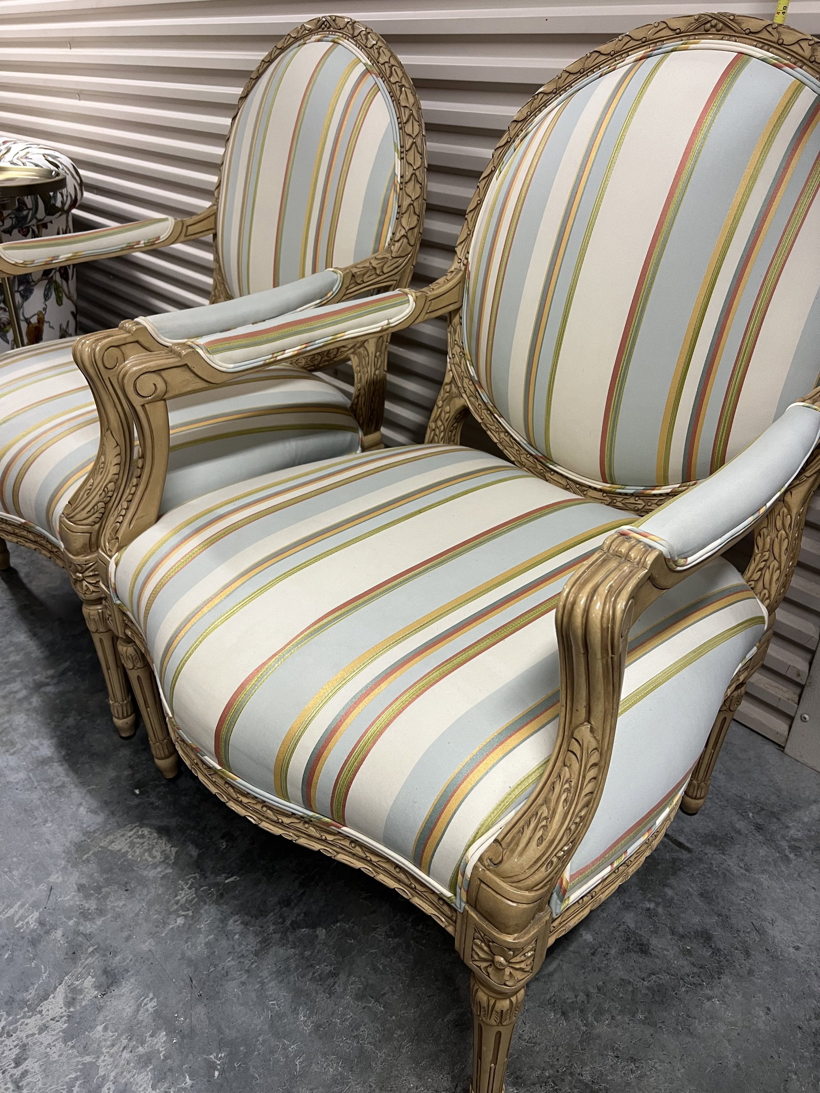 Pair of Large French Style Upholstered Chairs - 5