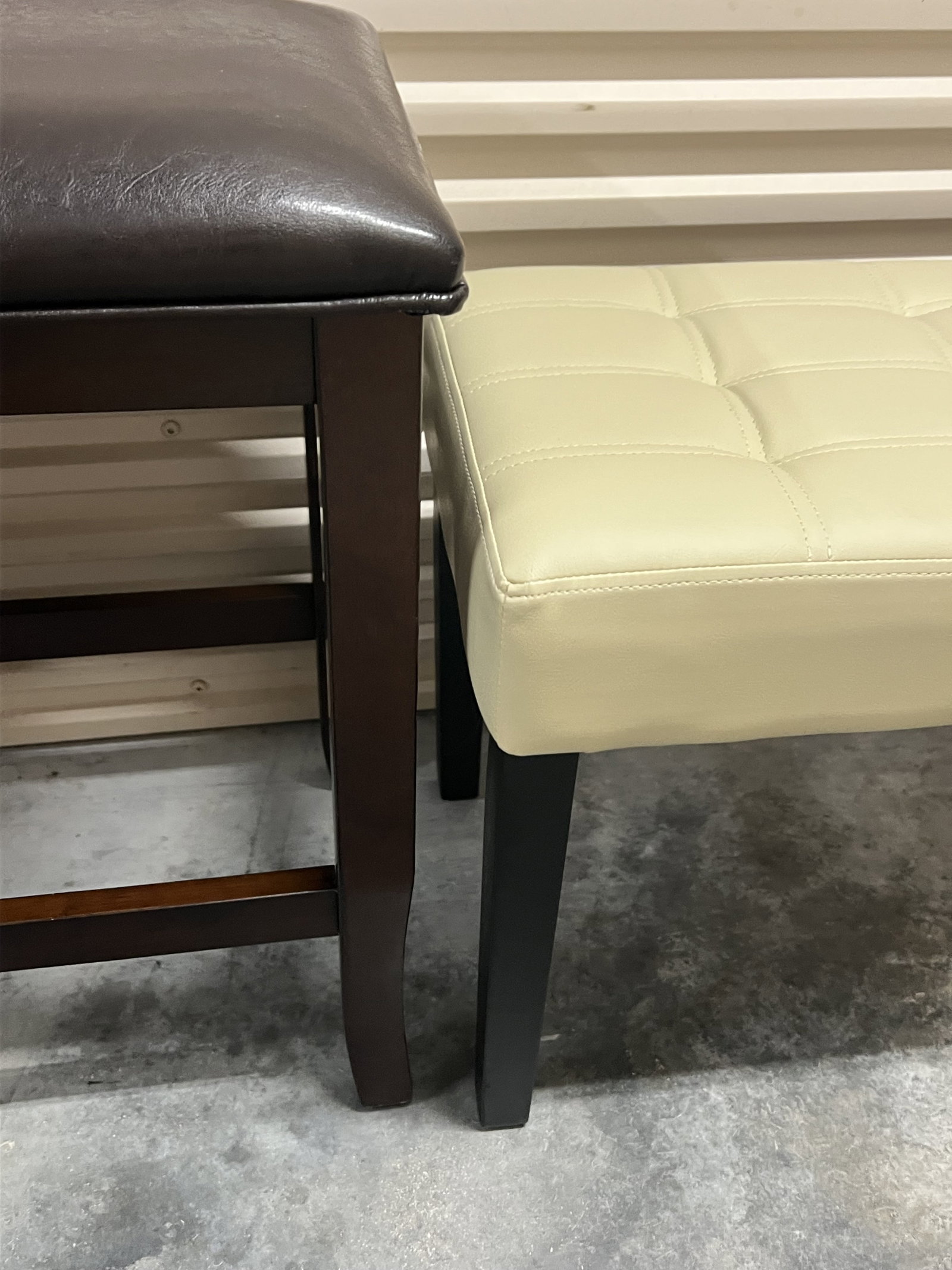(2) Faux Leather Benches - 2