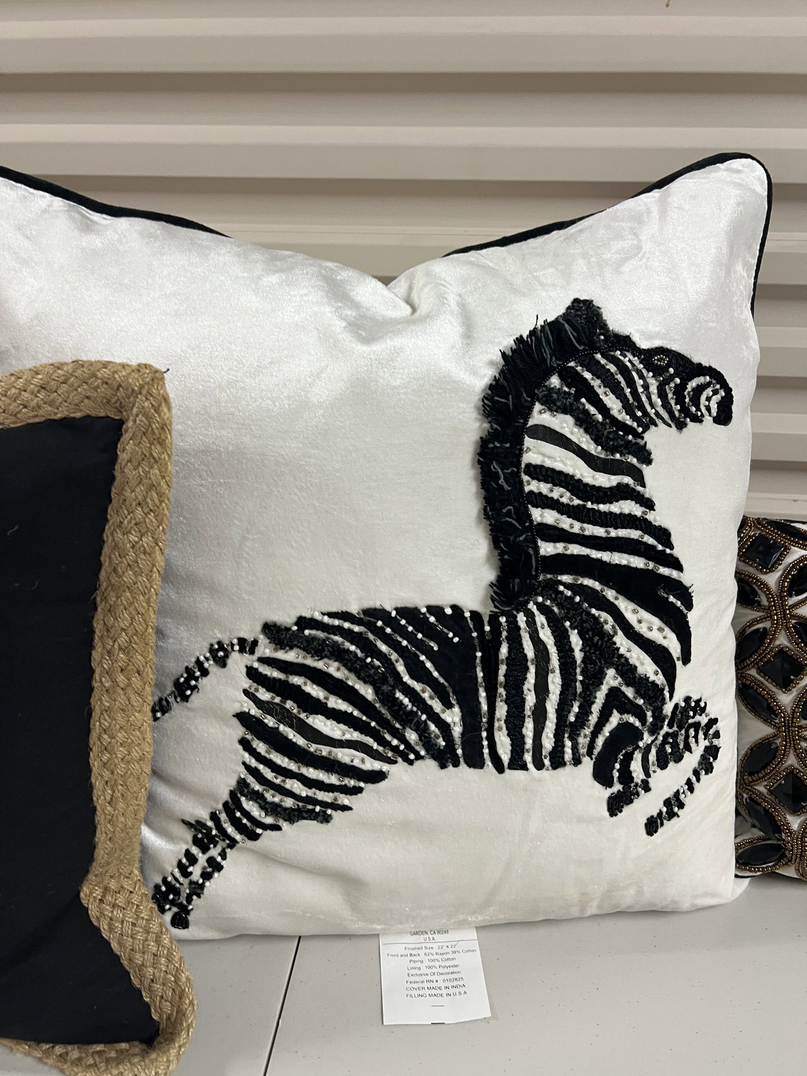 (3) Decorative Throw Pillows Black and White - 3