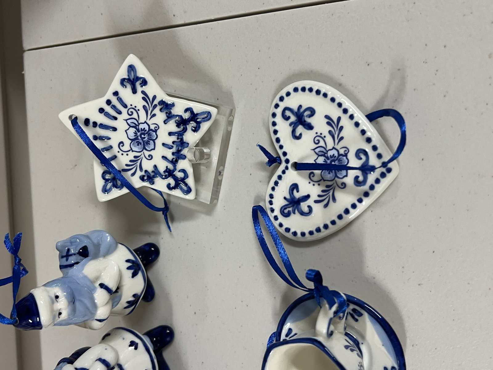Collection of Blue and White Christmas ornaments - 2