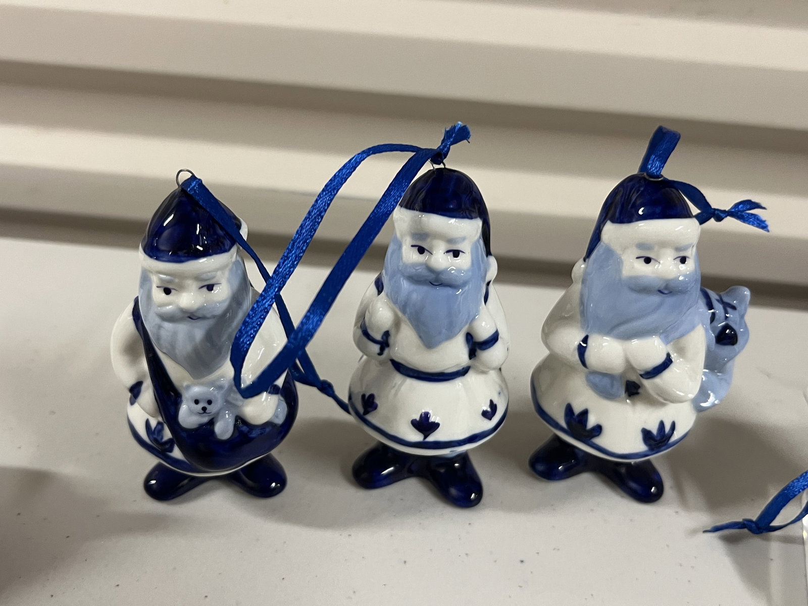 Collection of Blue and White Christmas ornaments - 3