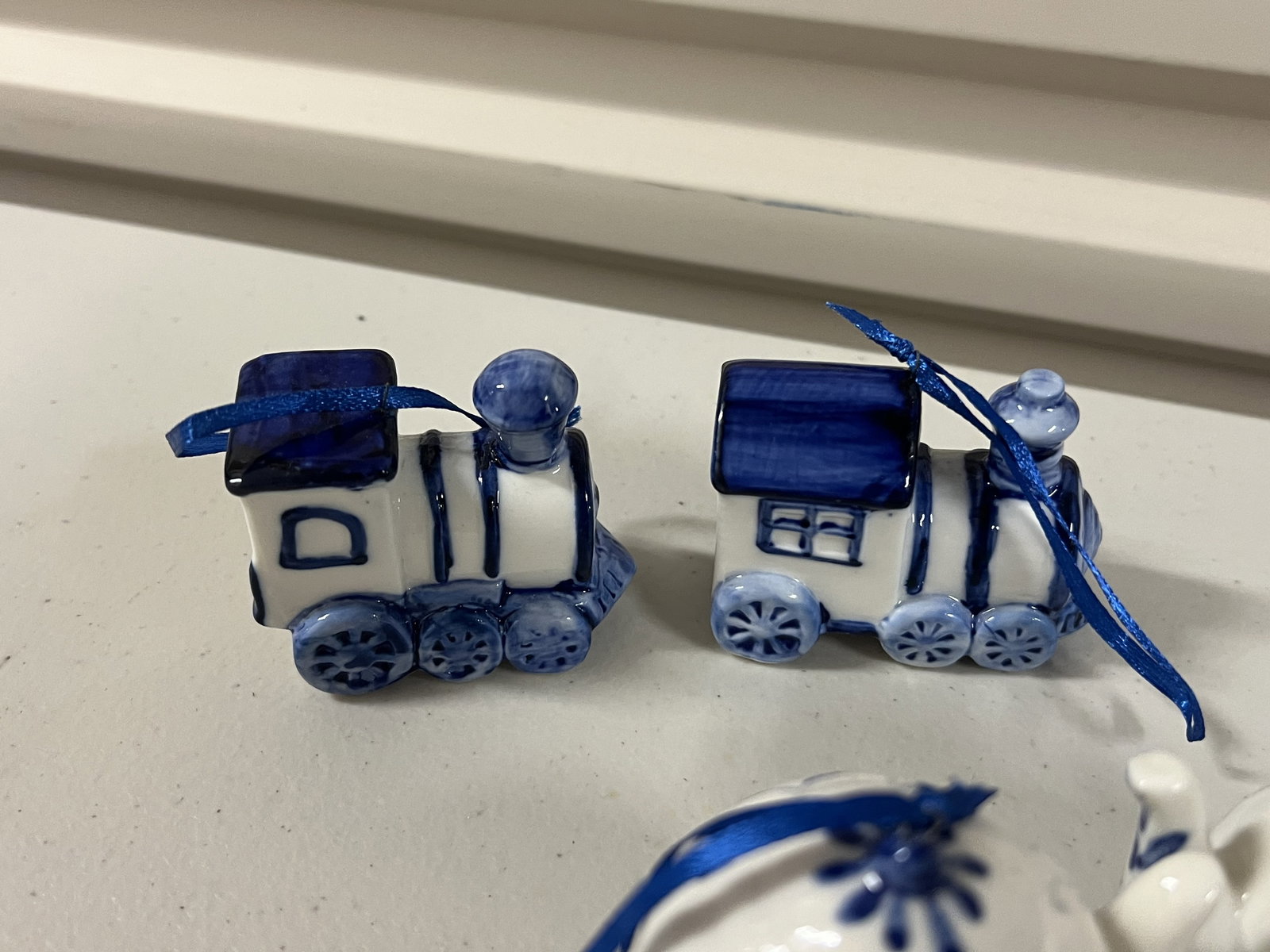 Collection of Blue and White Christmas ornaments - 6