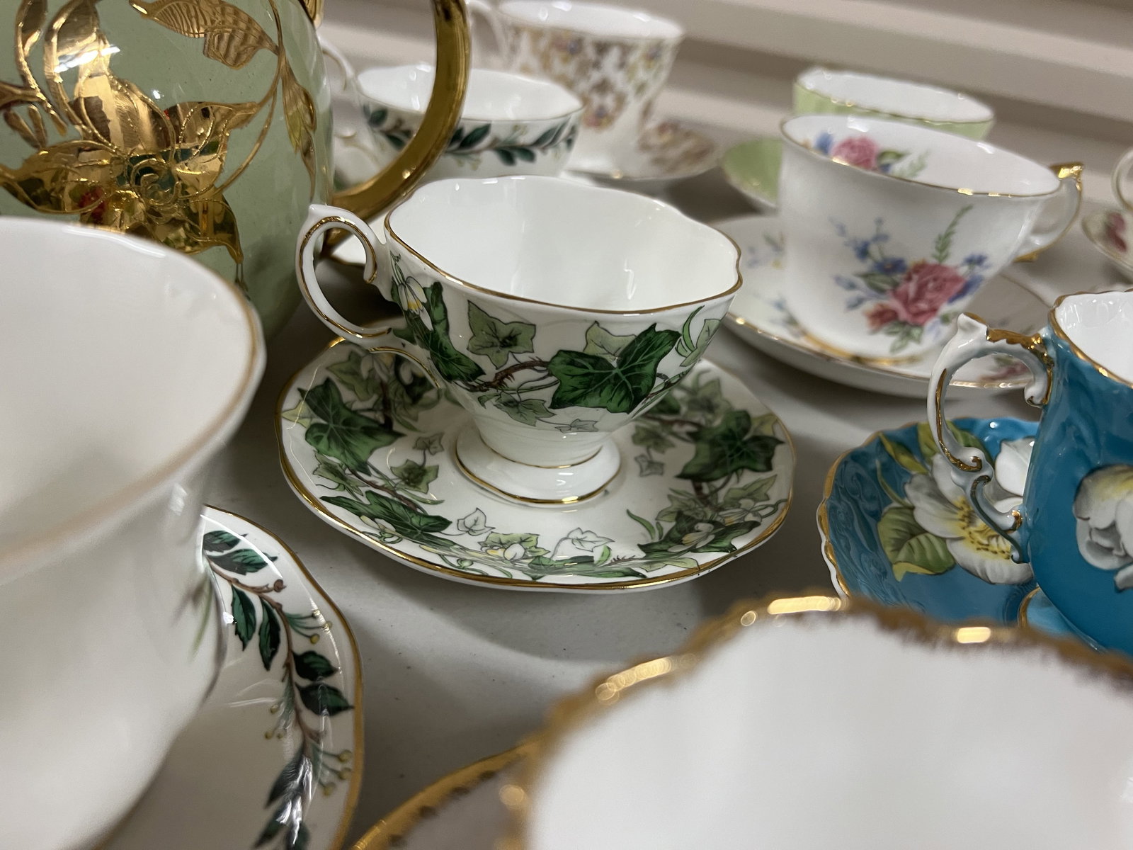 Large Grouping of English Teacups - 13