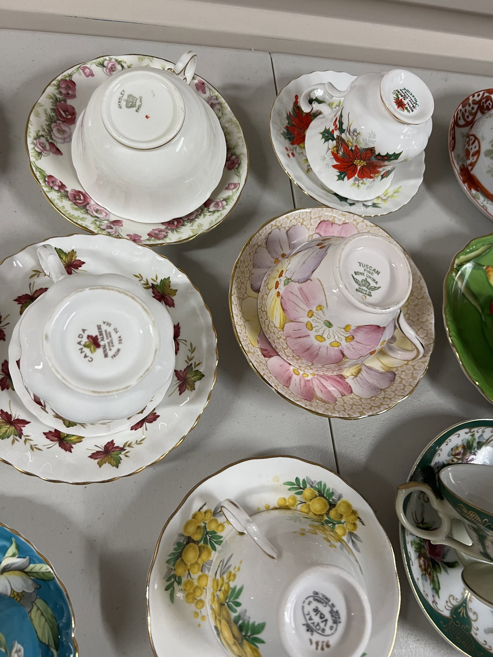 Large Grouping of English Teacups - 15