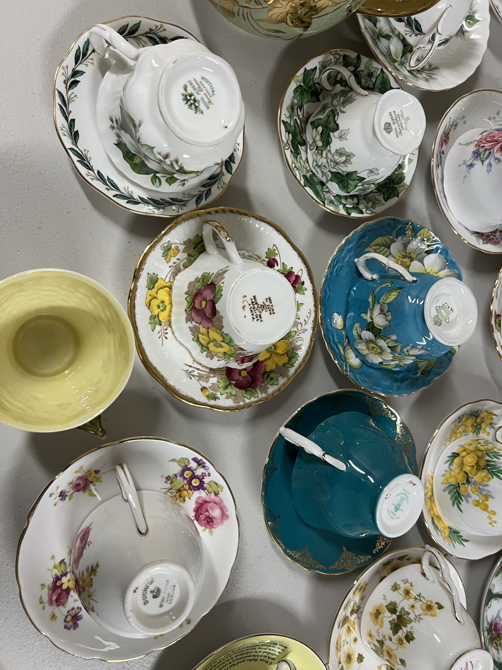 Large Grouping of English Teacups - 16