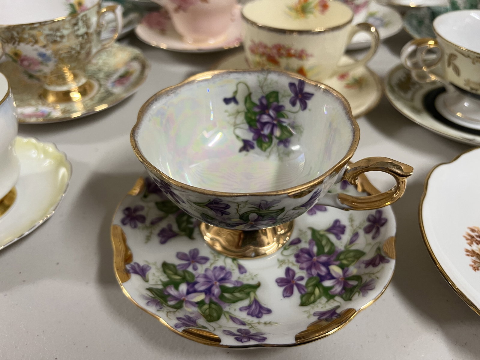 Large Grouping of English Teacups - 7